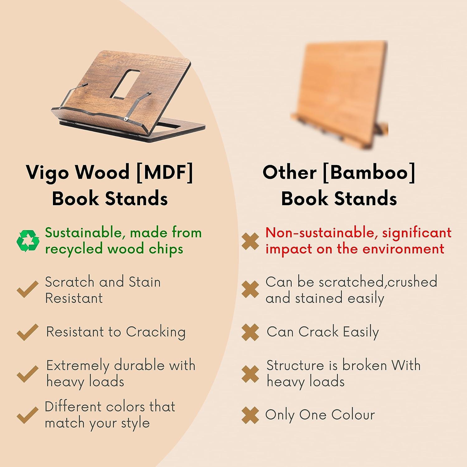 Soporte de Libros de Madera Vigo - Ajustable y Multiusos