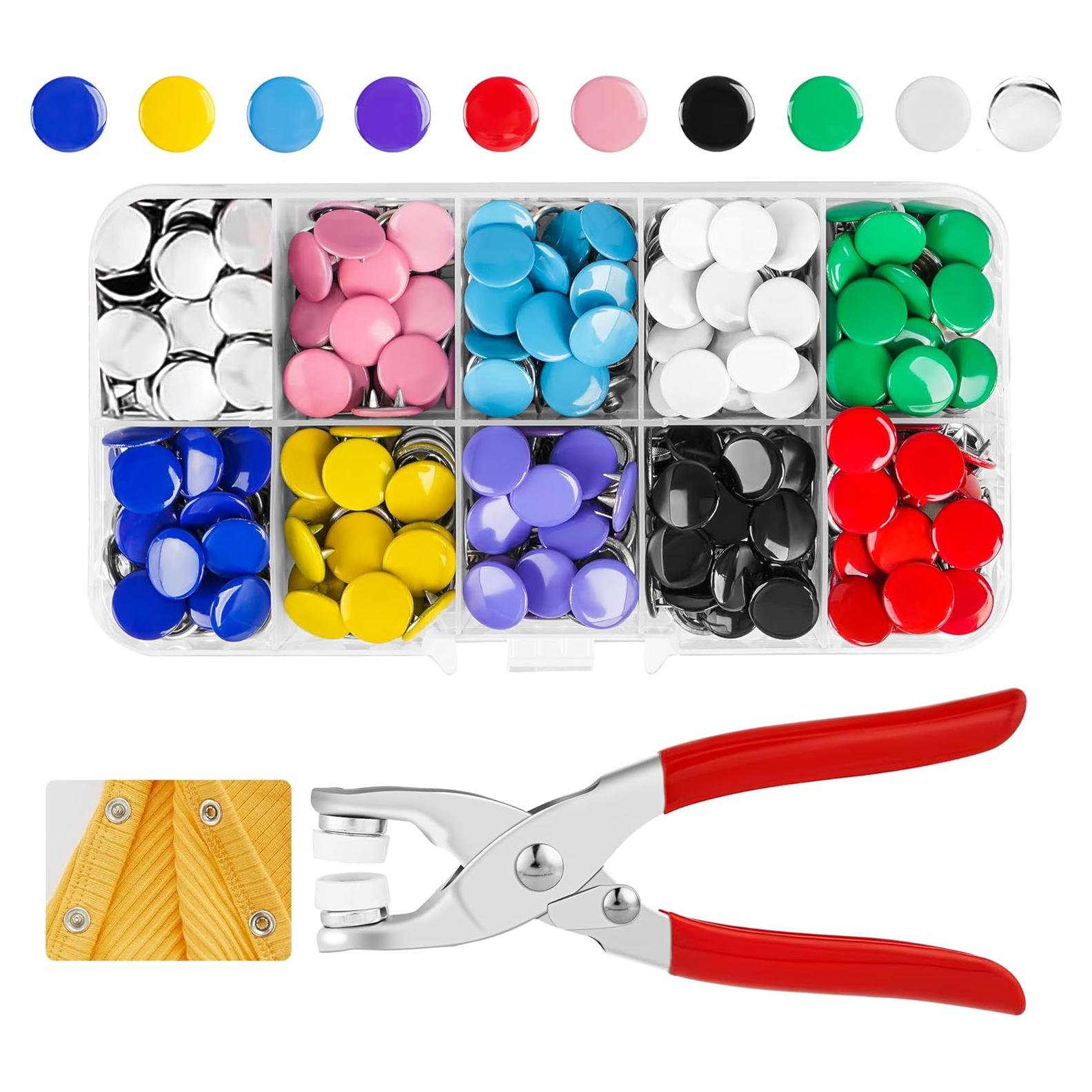 Kit de Botones a Presión 100set CHEPULA 9.5mm 10 Colores