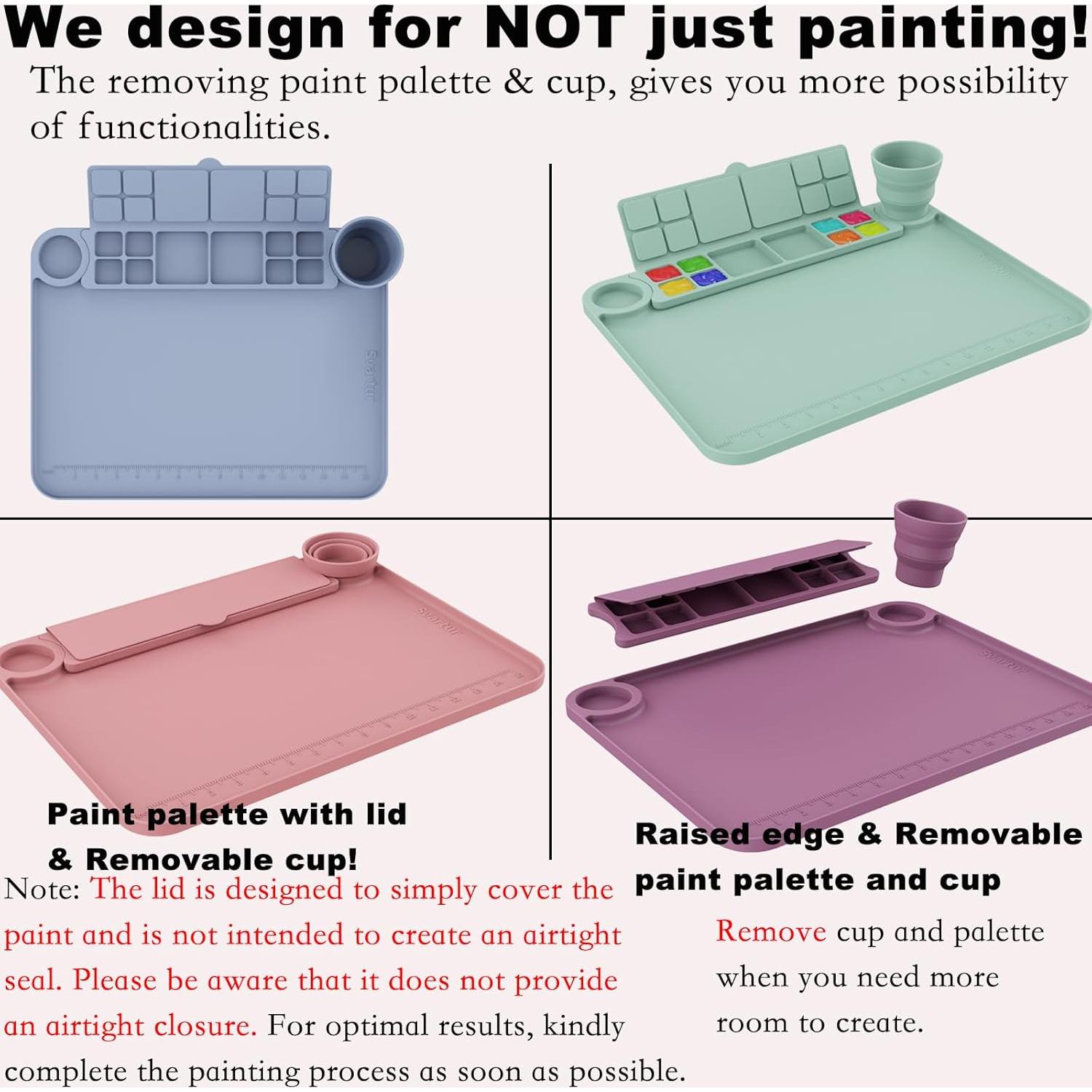 Alfombrilla de Silicona Svartur 43x33 cm con Taza y Paleta