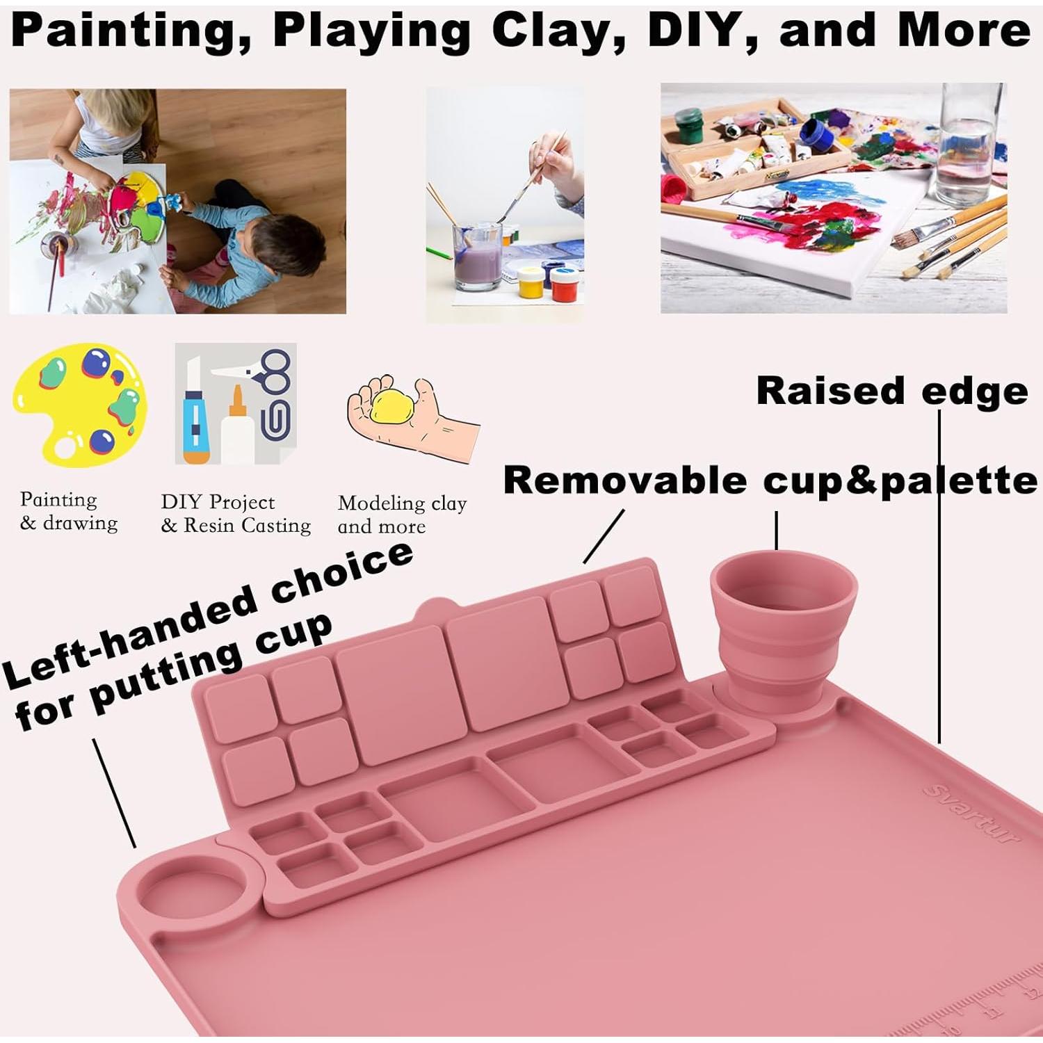 Alfombrilla de Silicona Svartur 43x33 cm con Taza y Paleta