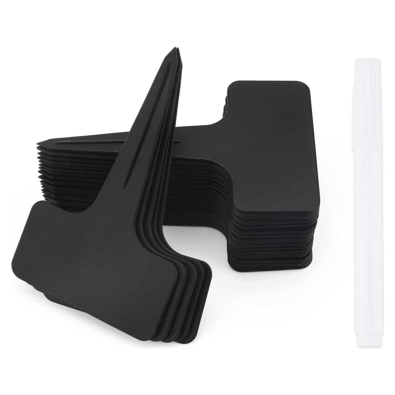 100 Etiquetas de Plástico Negras KINGLAKE para Jardín 6x10 cm