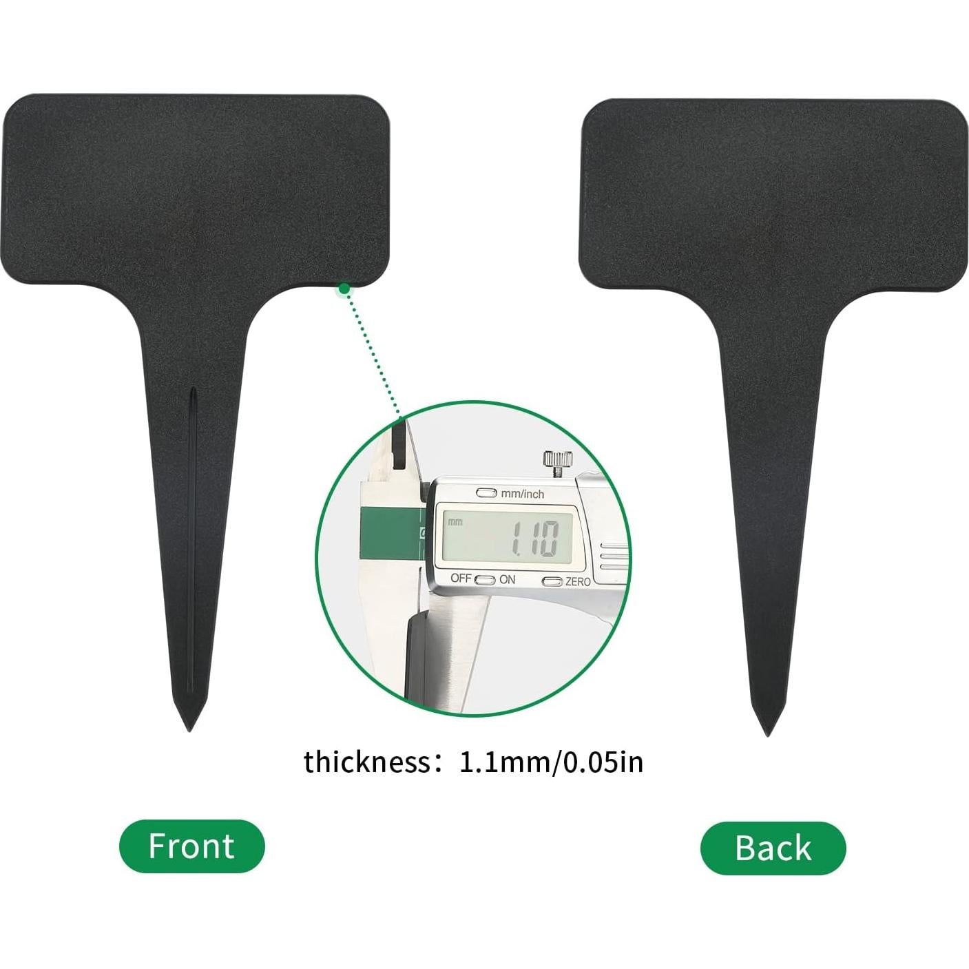 100 Etiquetas de Plástico Negras KINGLAKE para Jardín 6x10 cm