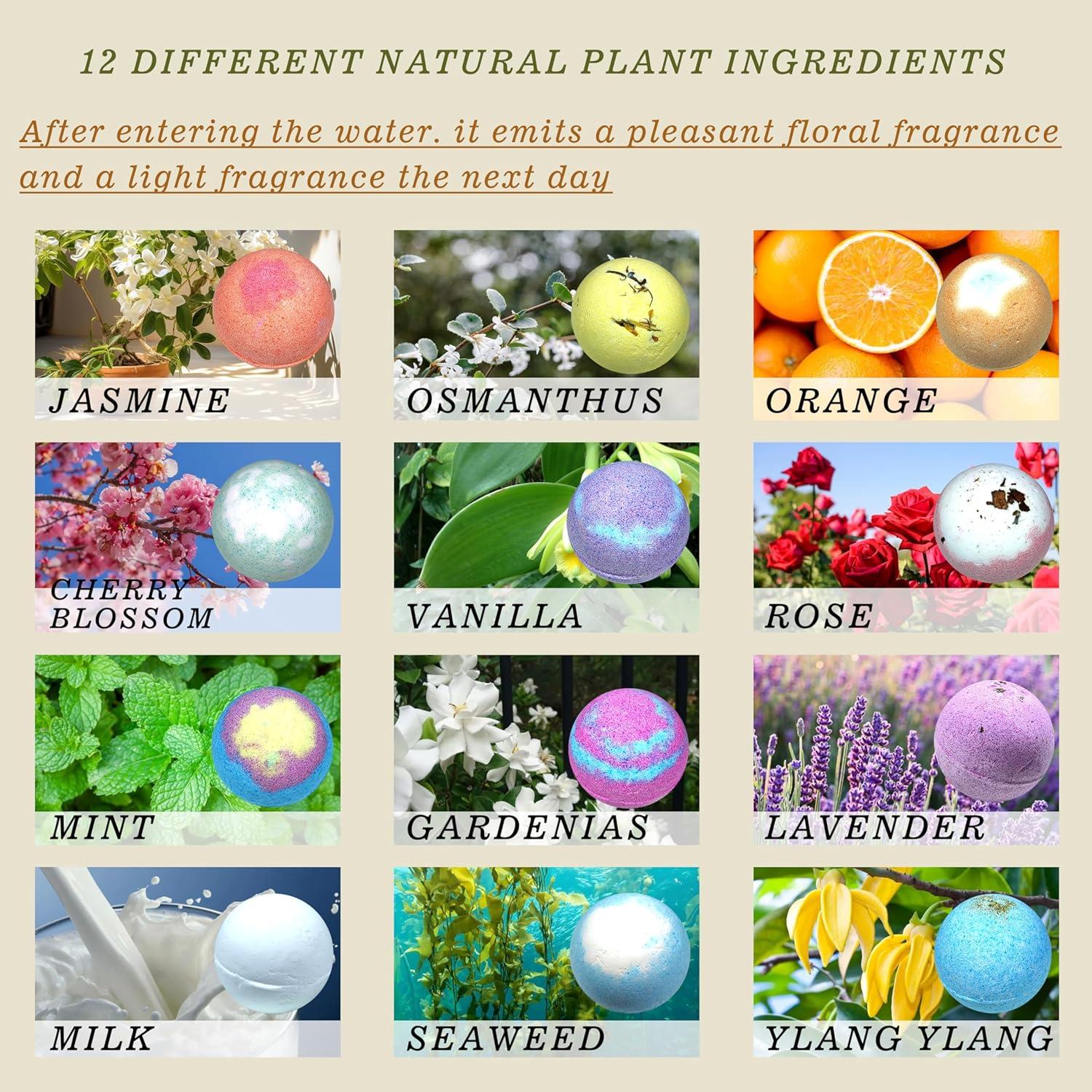 Juego de Bombas de Baño 12pcs HANLUCK Aromaterapia Relax