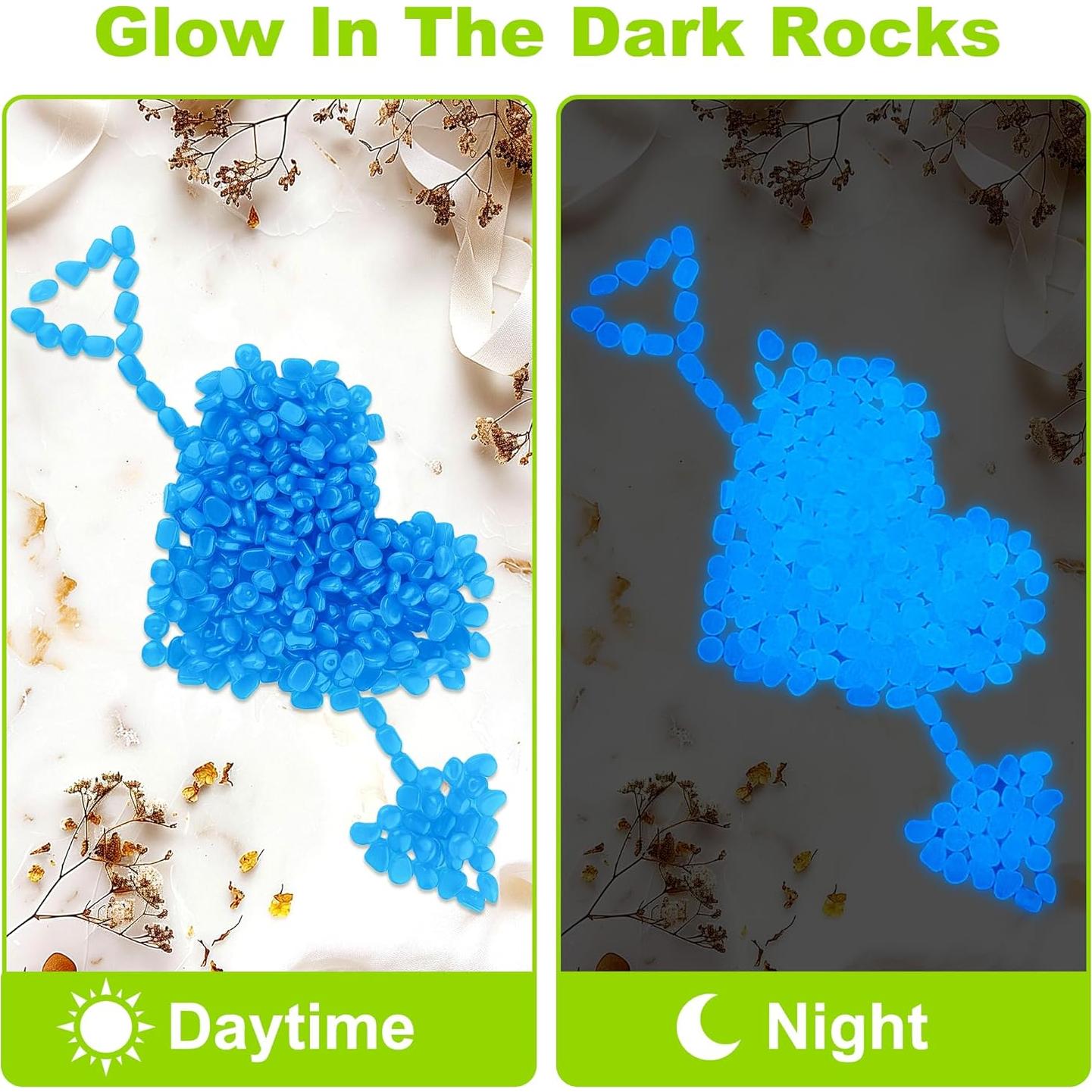 800 Piedras Brillantes Luminiscentes para Jardín y Acuario