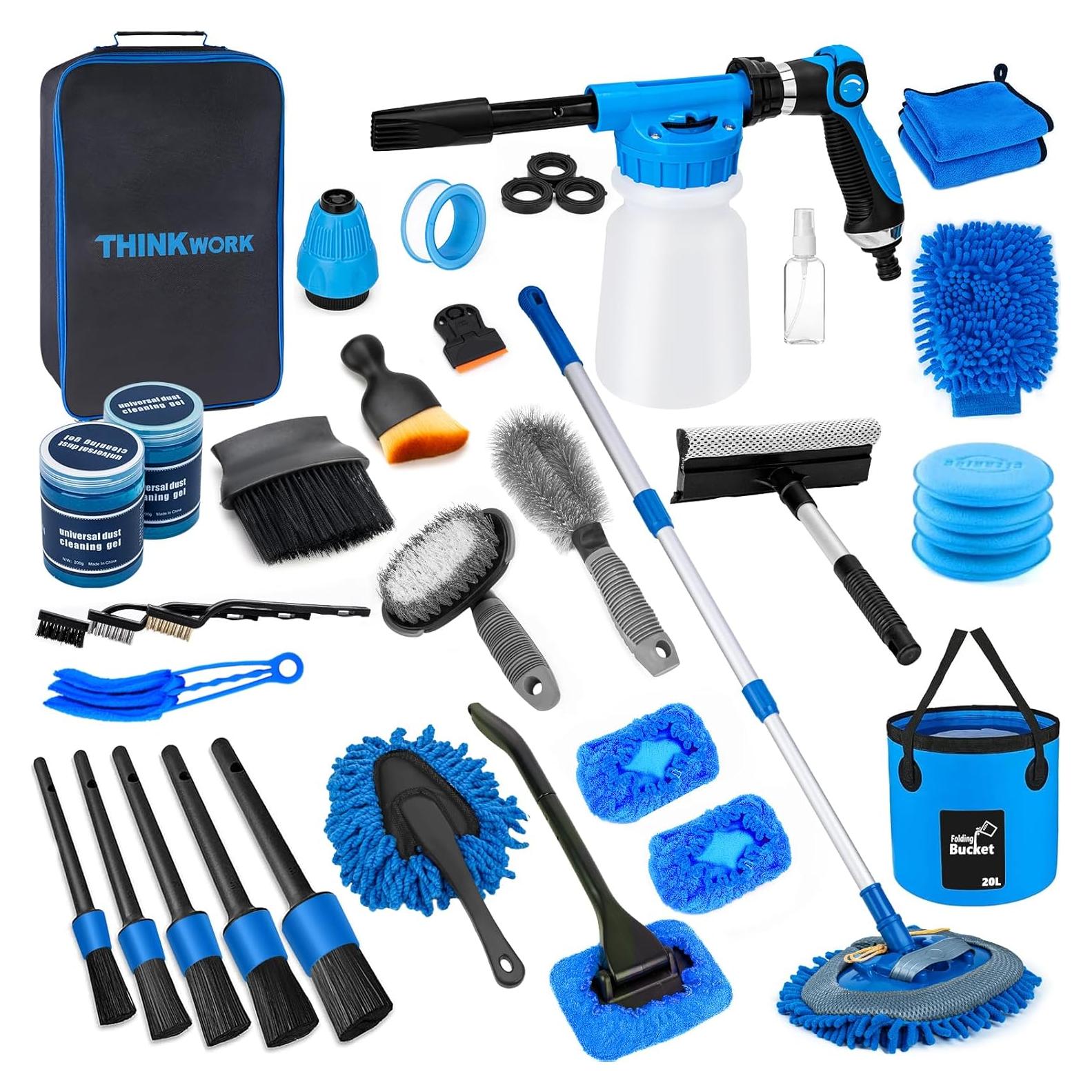 Kit de Lavado de Coche THINKWORK 33 Piezas con Pistola de Espuma