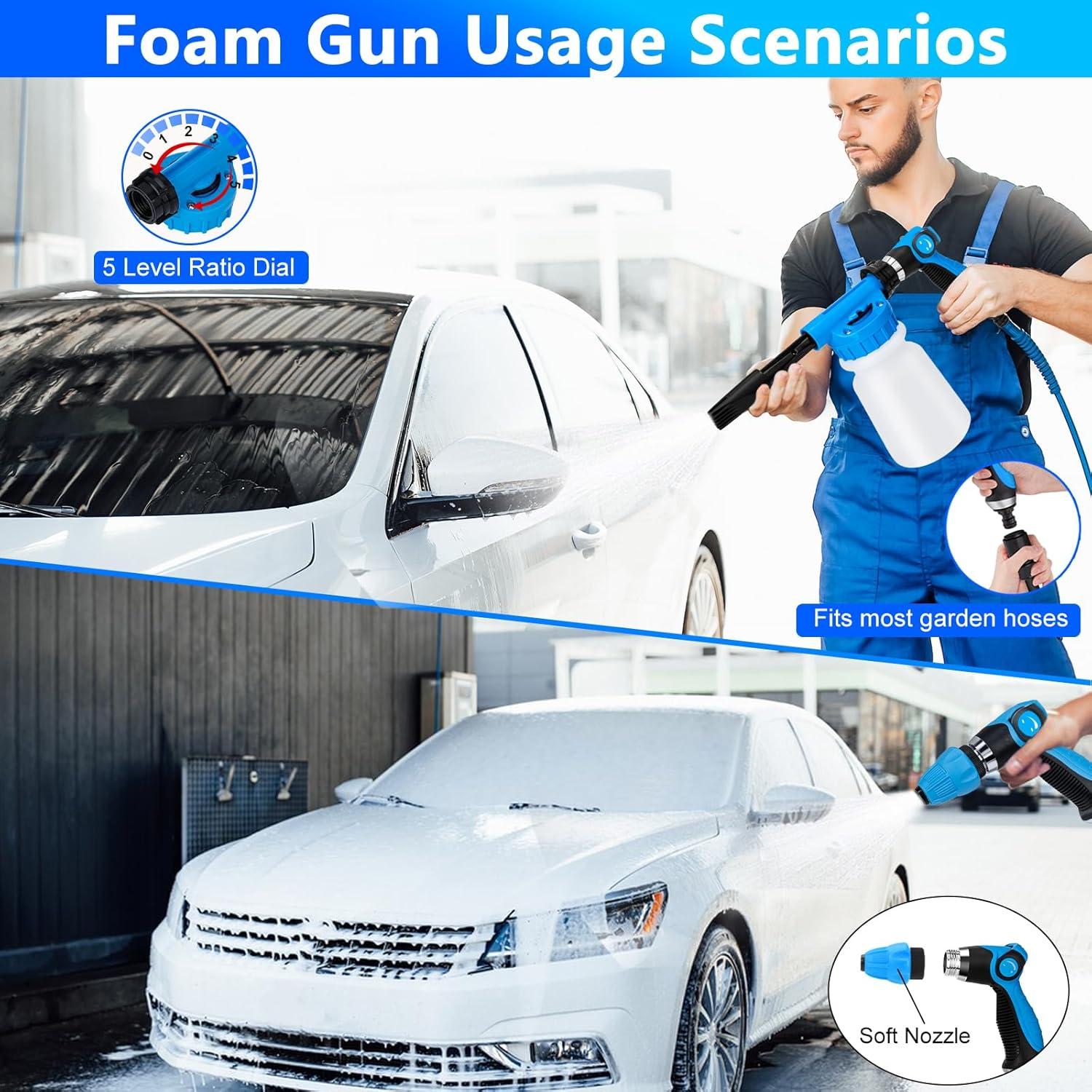 Kit de Lavado de Coche THINKWORK 33 Piezas con Pistola de Espuma