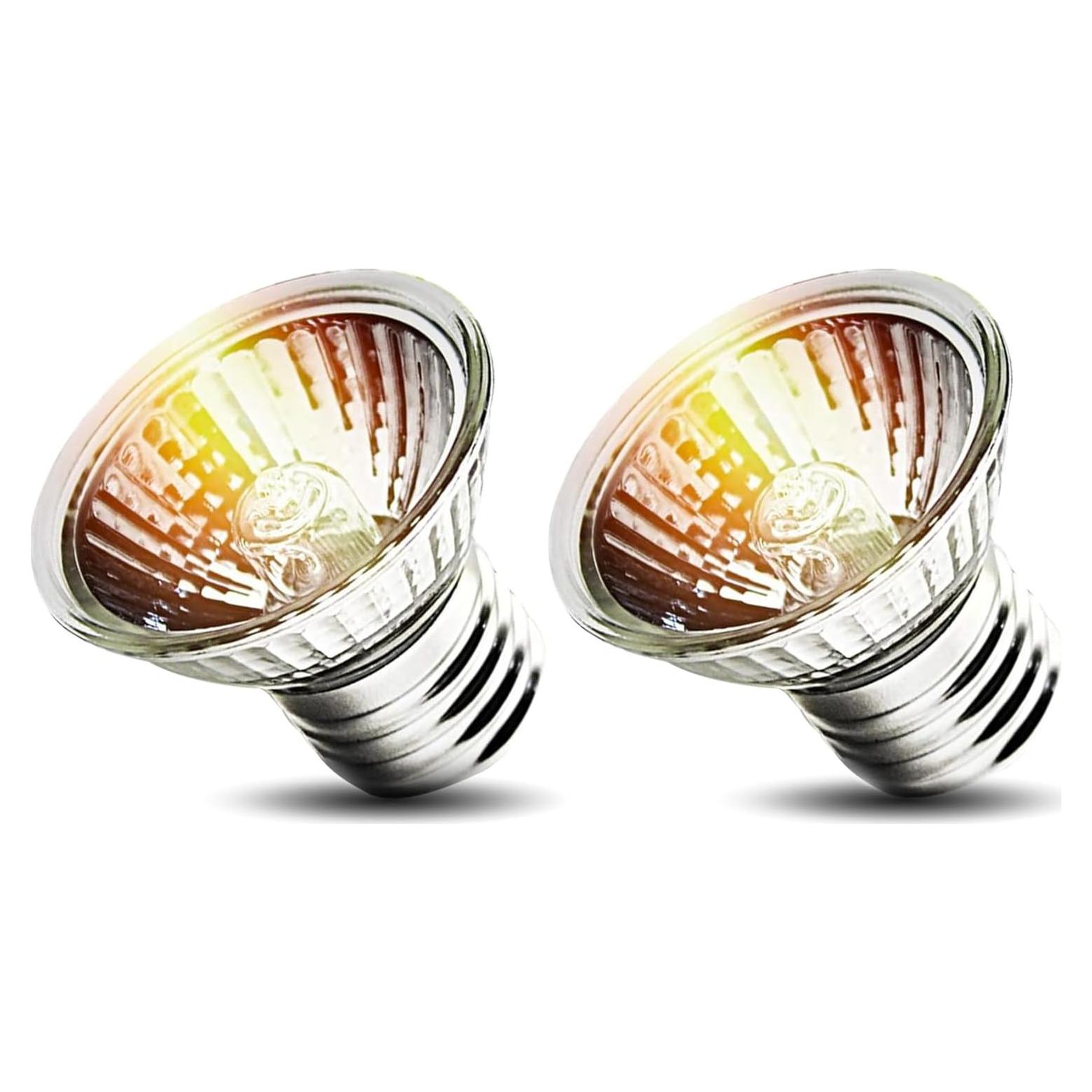 Paquete de 2 bombillas de calor UVA UVB 25W KOHEOPT para reptiles