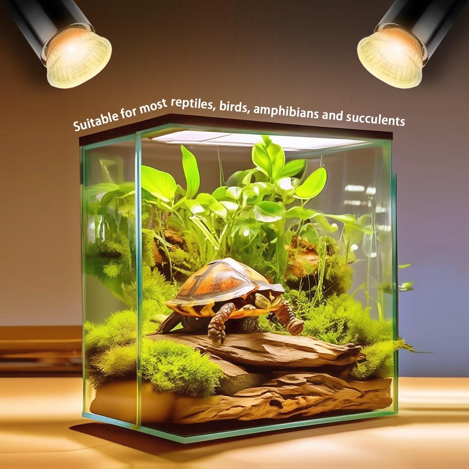 Paquete de 2 bombillas de calor UVA UVB 25W KOHEOPT para reptiles