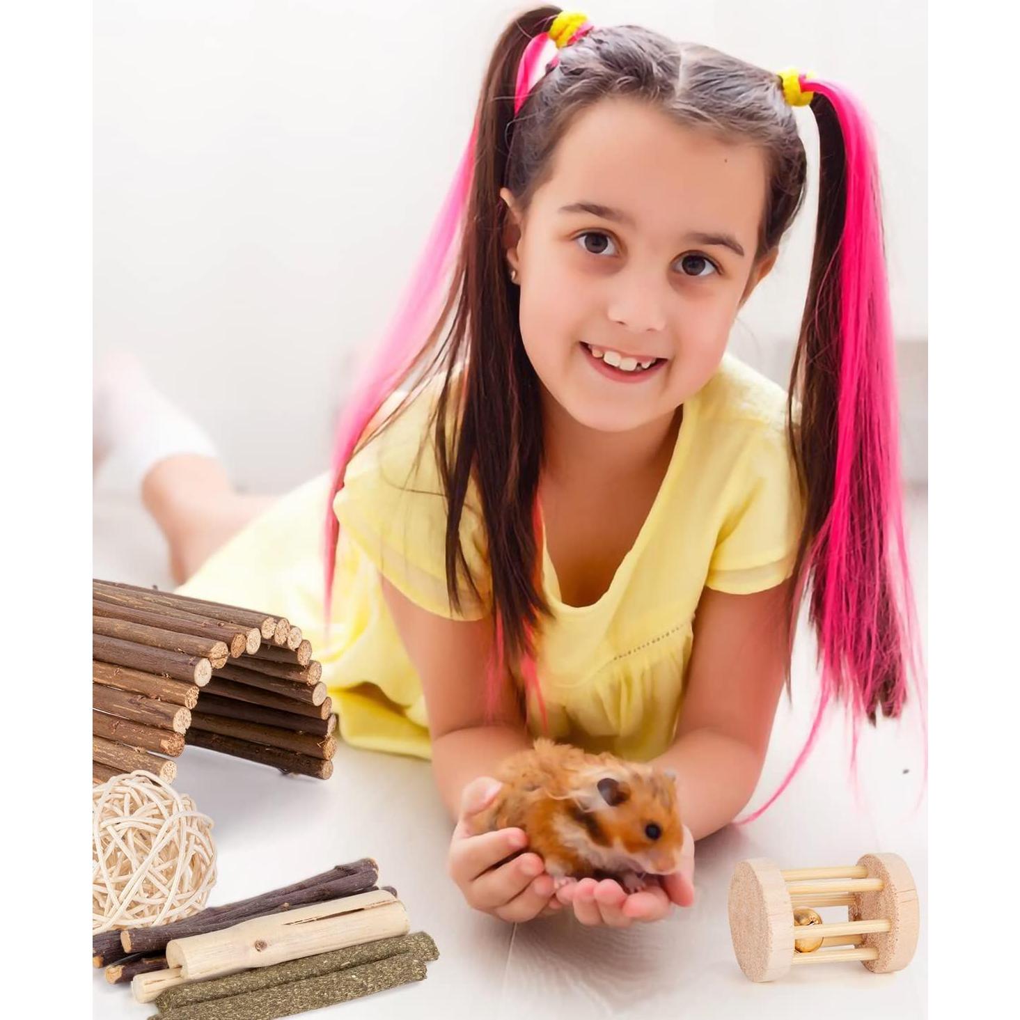 Juguetes Masticables Naturales Sofier para Hámster y Conejo