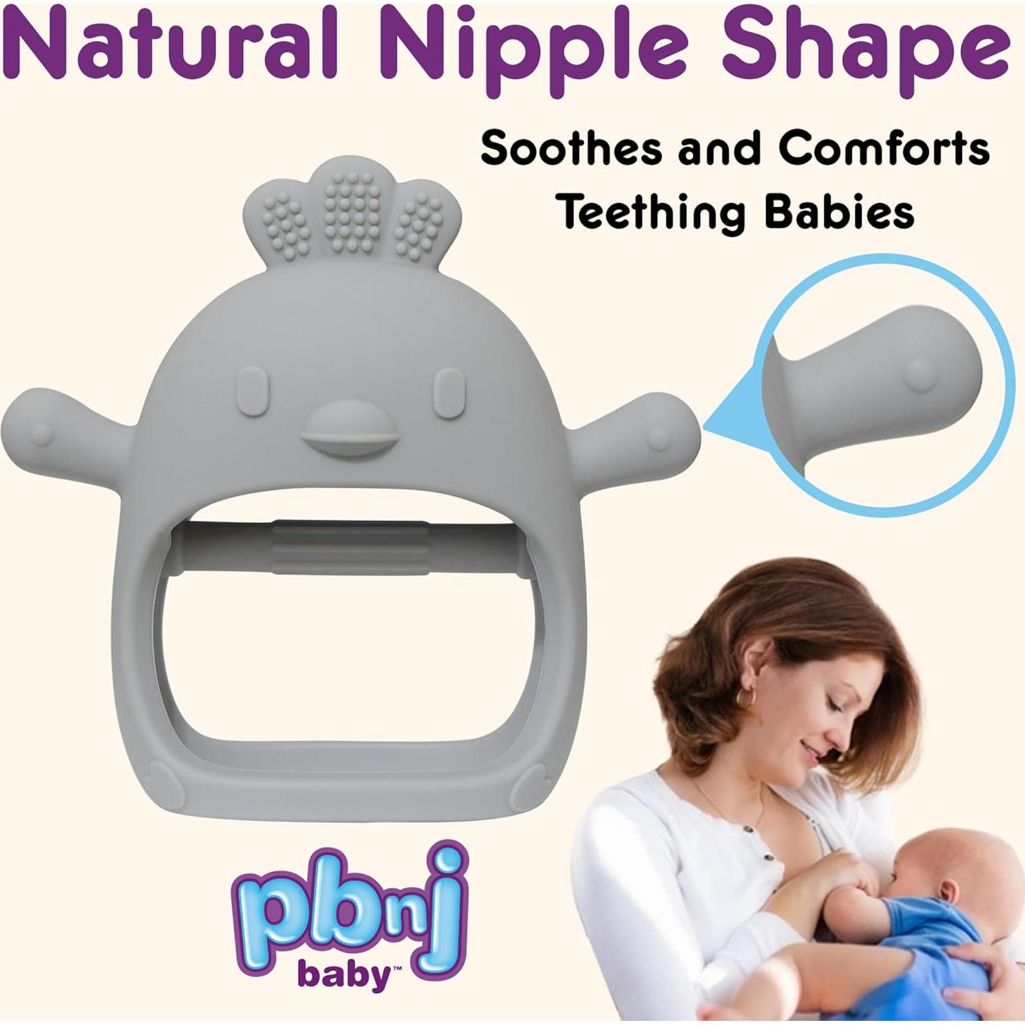 Guante de Silicona PBnJ para Mordedores Bebés 0-6 Meses 2 Pzs