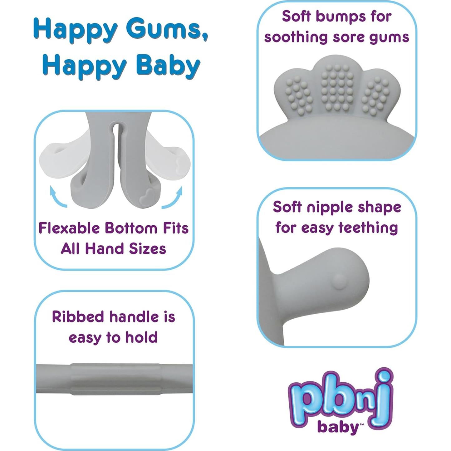 Guante de Silicona PBnJ para Mordedores Bebés 0-6 Meses 2 Pzs