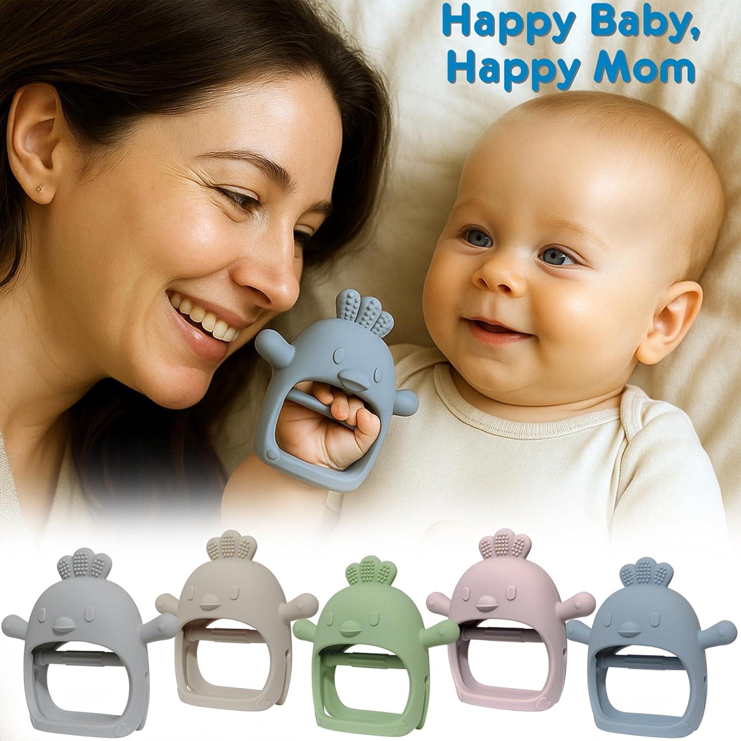 Guante de Silicona PBnJ para Mordedores Bebés 0-6 Meses 2 Pzs