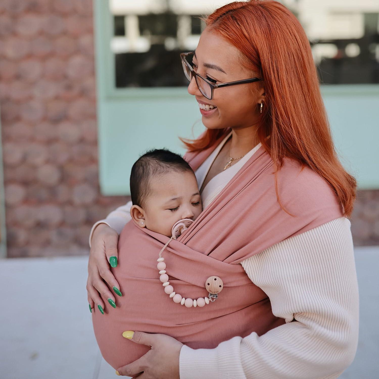 Clip de Chupete de Silicona Mushie Luna Rosa Libre de BPA