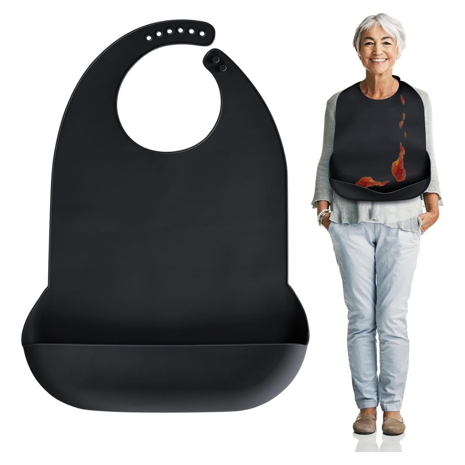 Babero de Silicona para Adultos Kinggrand - Impermeable y Ajustable