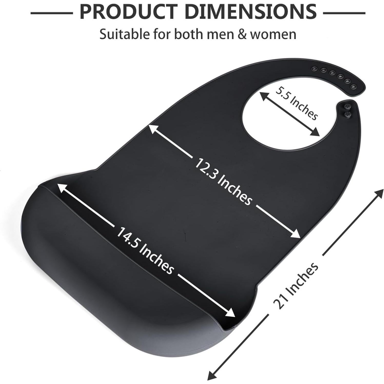 Babero de Silicona para Adultos Kinggrand - Impermeable y Ajustable