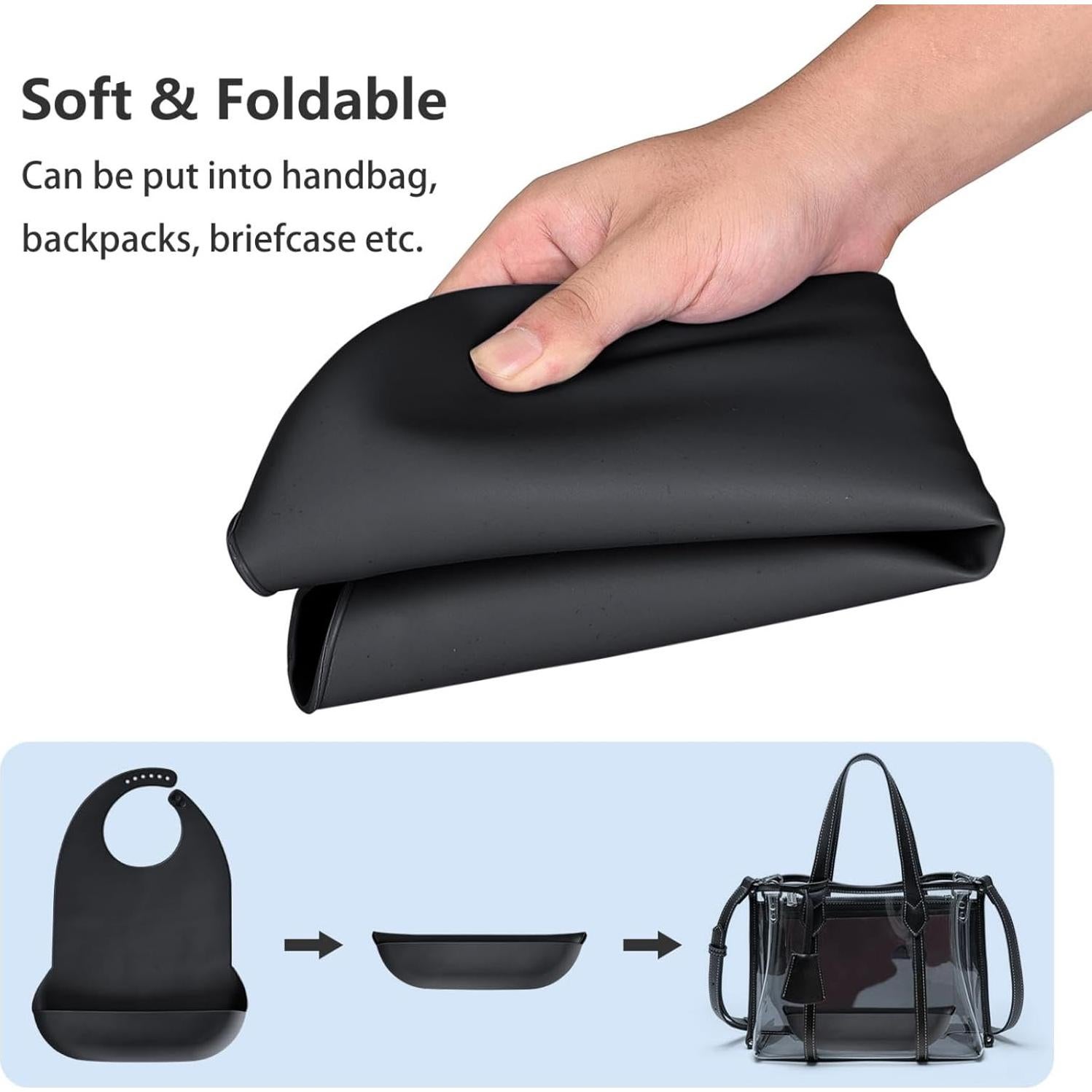 Babero de Silicona para Adultos Kinggrand - Impermeable y Ajustable