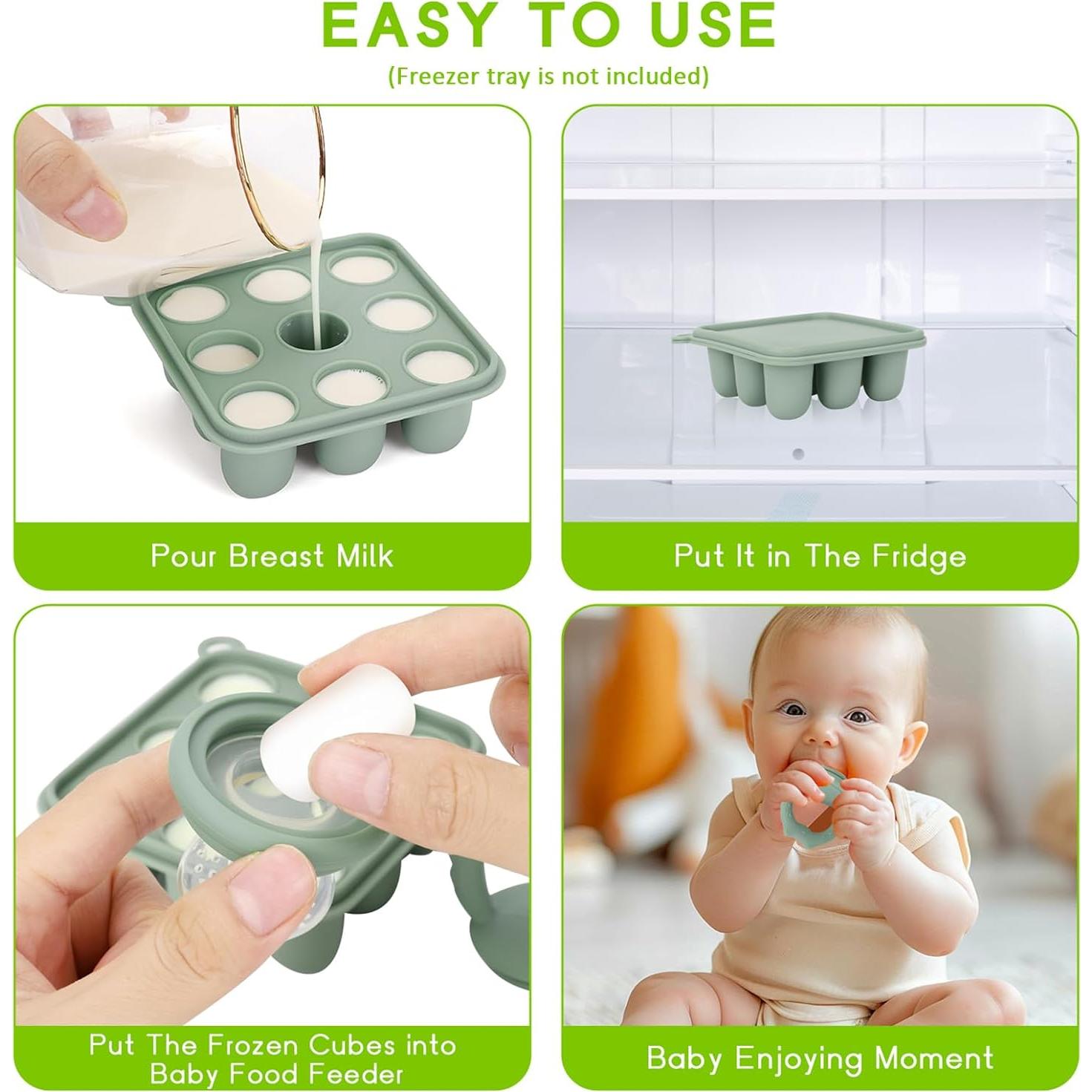 Alimentador de Frutas para Bebés Socub - 2 Pack Silicona 3 Tamaños