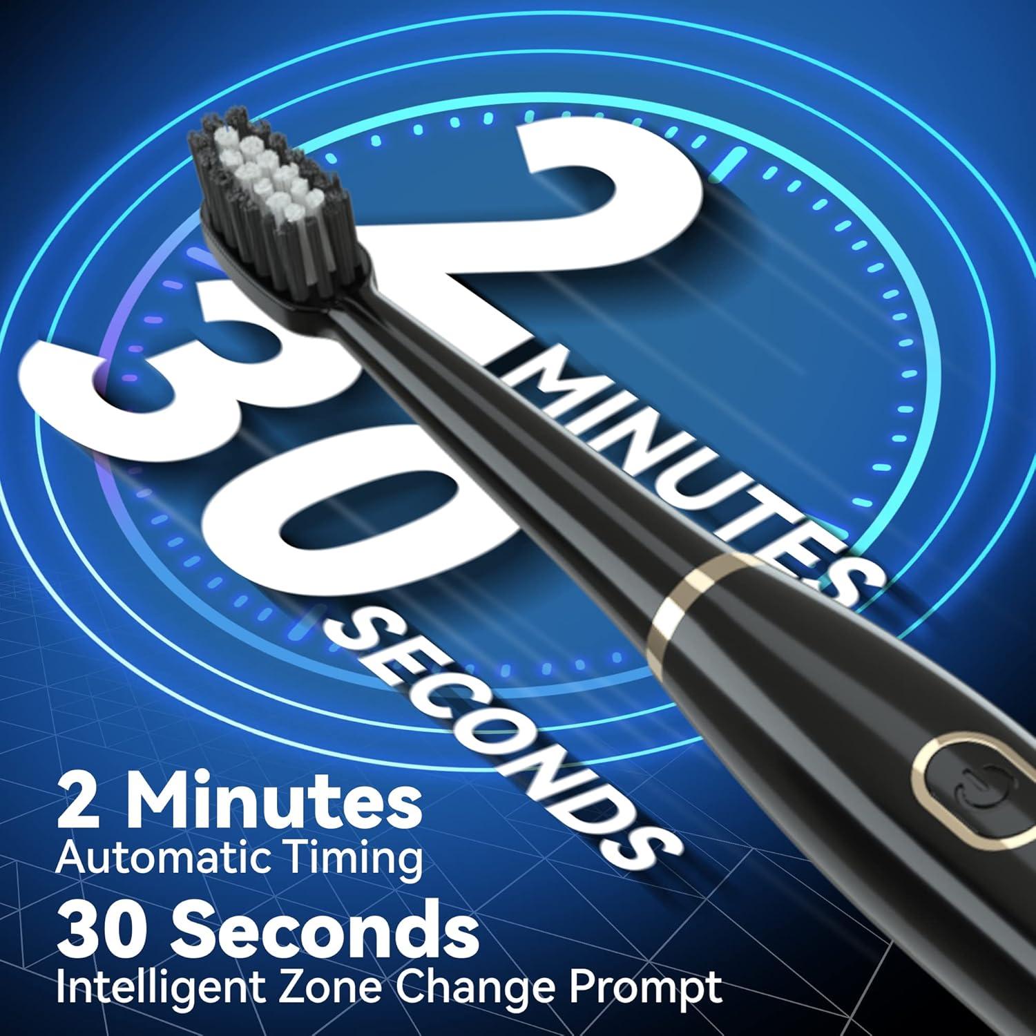 Cepillo de Dientes Eléctrico 7AM2M Negro con 8 Cabezales