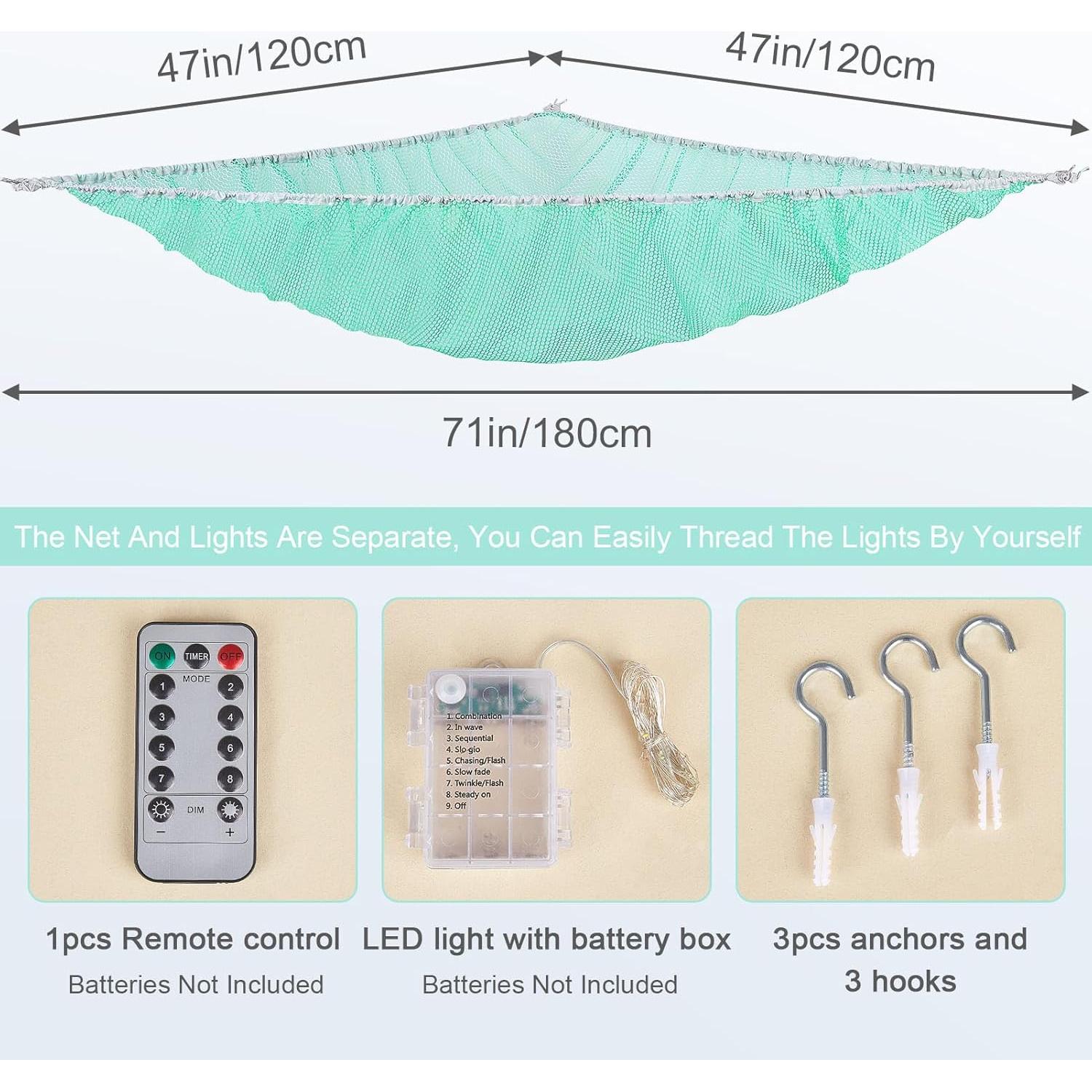 Hamaca de Juguetes Unicorn Castle con Luz LED 203 cm Verde-Aqua