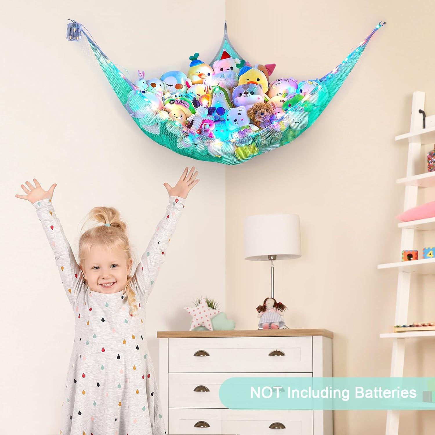 Hamaca de Juguetes Unicorn Castle con Luz LED 203 cm Verde-Aqua