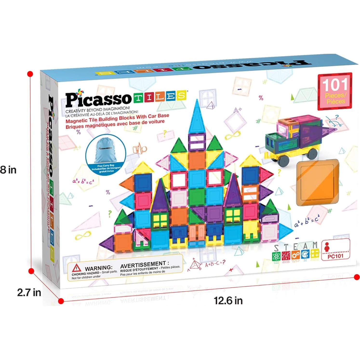 PicassoTiles 101 Piezas Azulejos Magnéticos Juguete Educativo