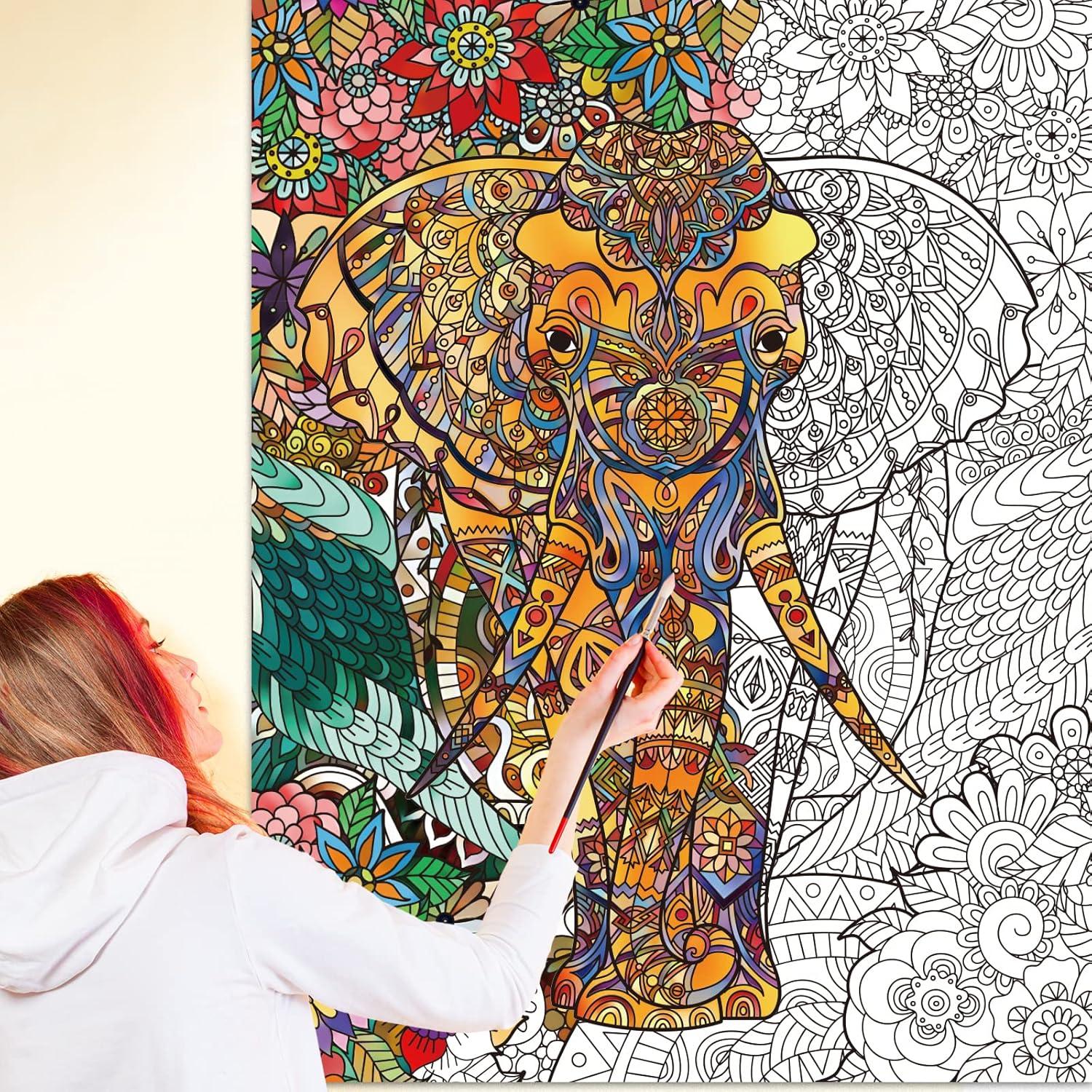 Póster de Colorear Elefante Jumbo ZOIIWA 132x100 cm