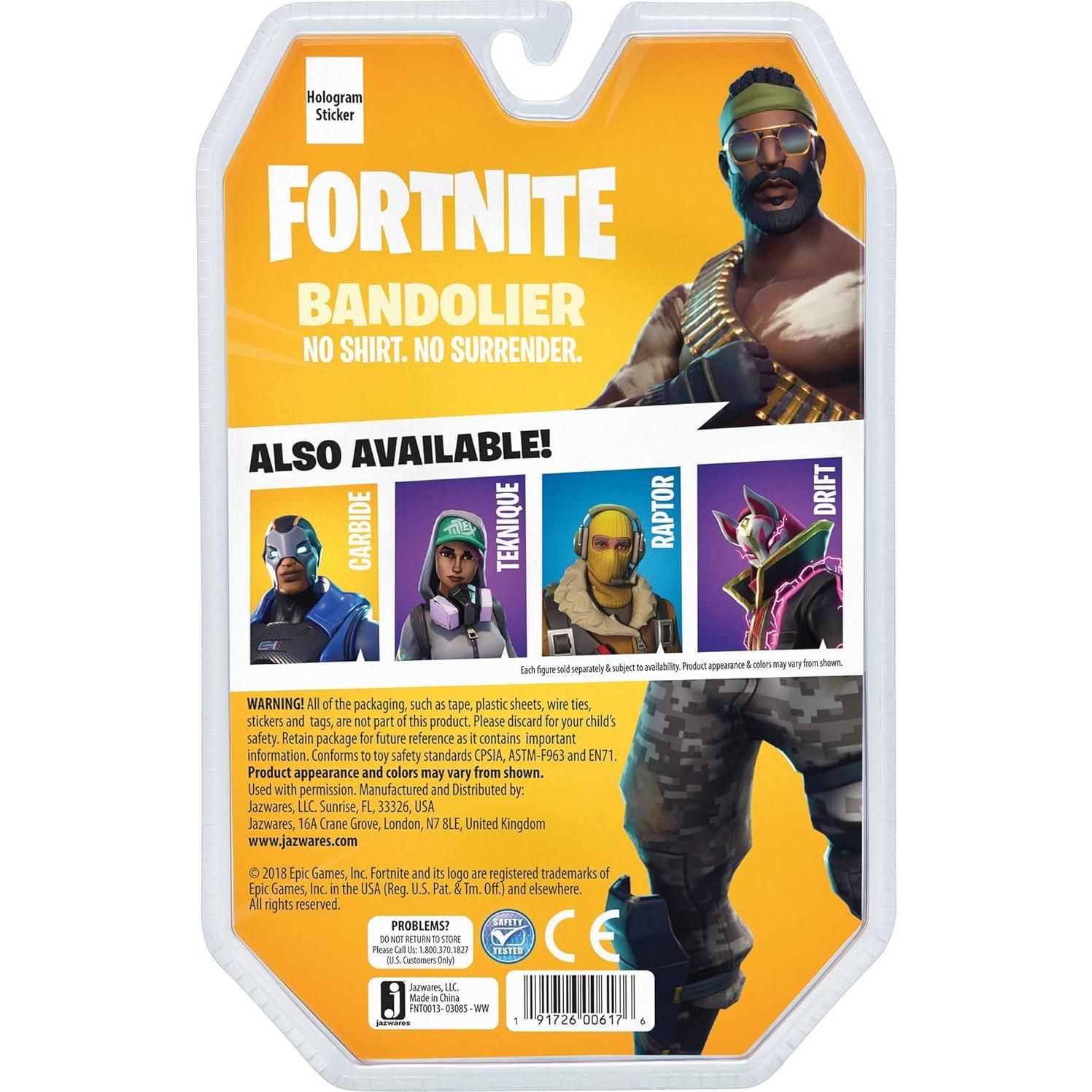 Figura de Acción Raptor 10.16 cm Jazwares Fortnite Bandolier