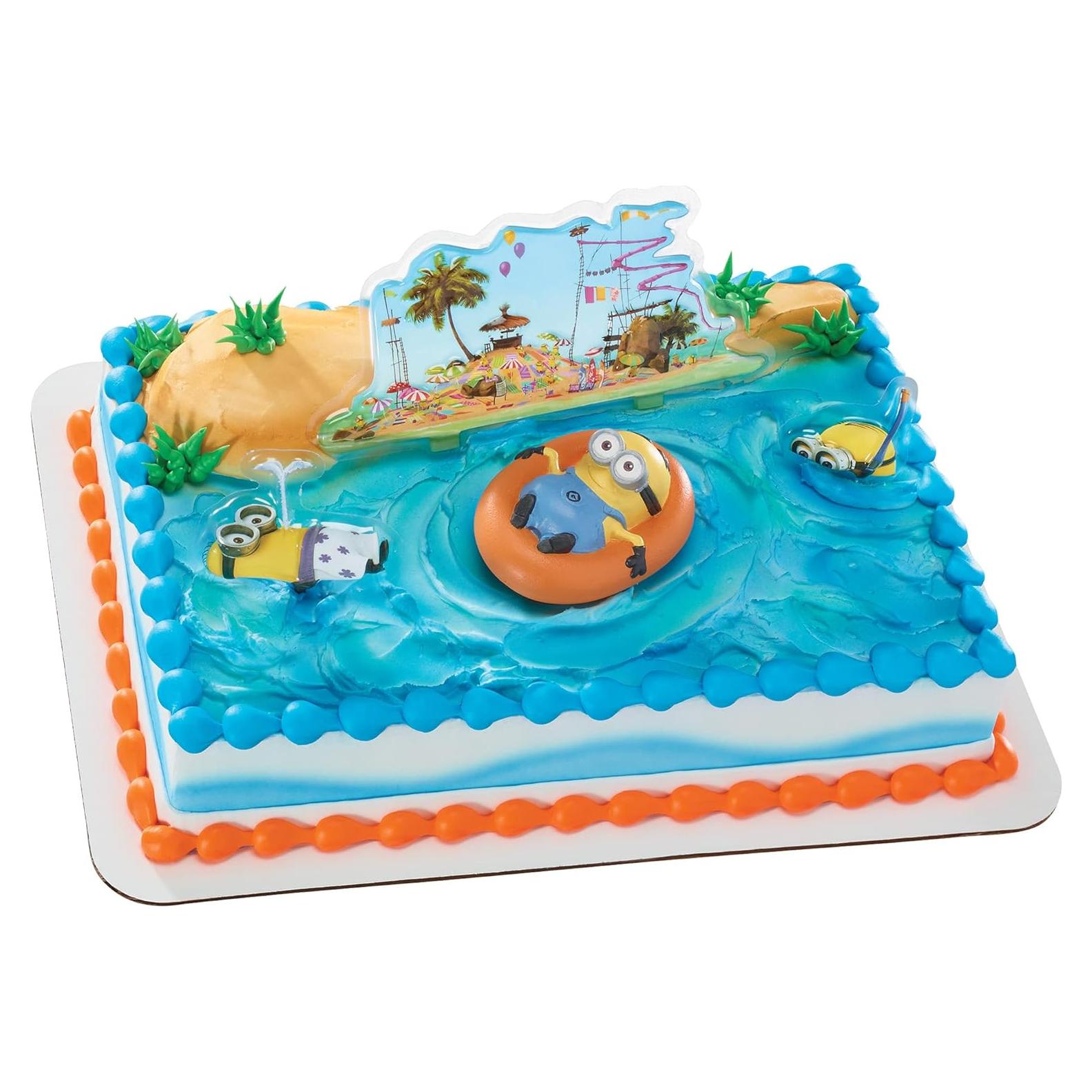 DecoSet Fiesta en la Playa Minions 4 Piezas para Pastel