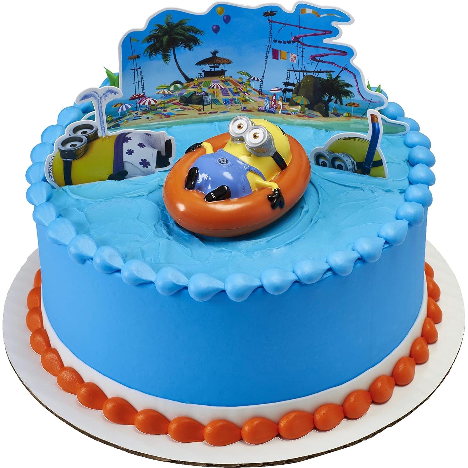 DecoSet Fiesta en la Playa Minions 4 Piezas para Pastel