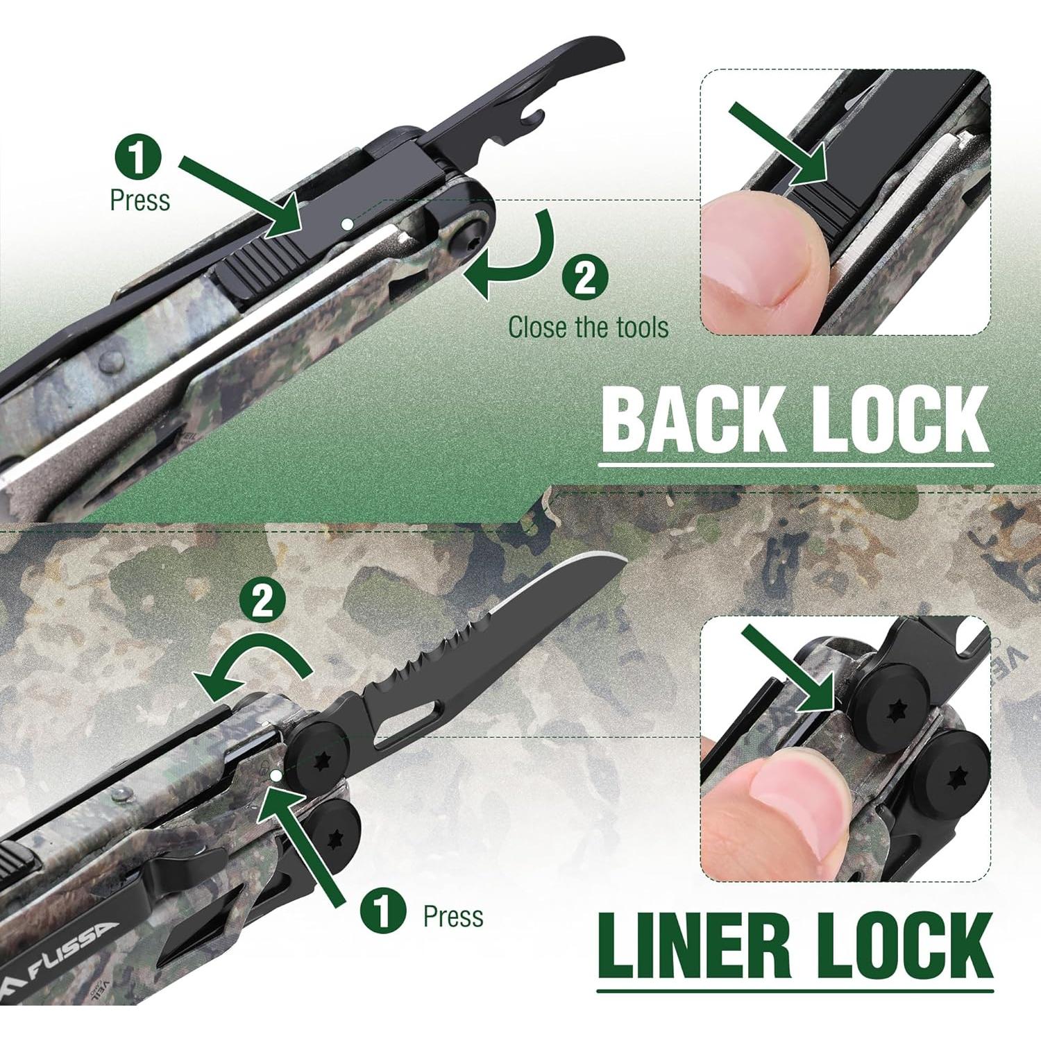 Multiherramienta FLISSA 18 en 1 Camo con Funda EDC