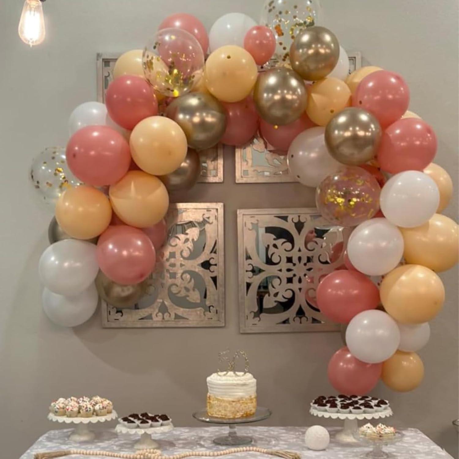 Globos de Confeti Rosa Rubor HILAVO 60 PCS 30 cm Fiesta