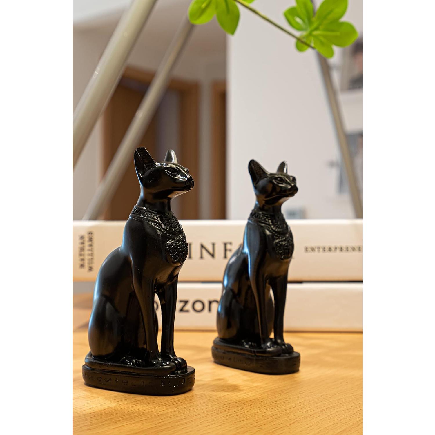 Estatua de la Diosa Gato Egipcia Bastet EASCHEER 10.6 cm Negro
