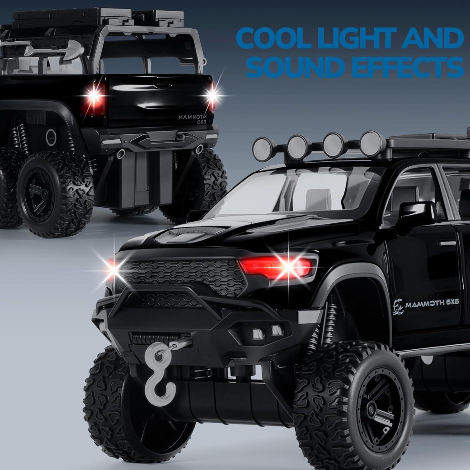 Camión de Juguete Diecast FRJV 19cm con Sonido y Luz Negro