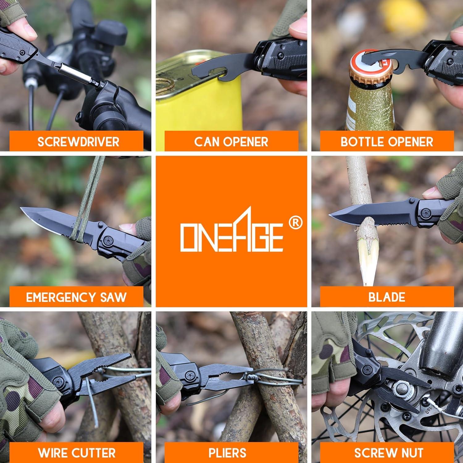 Cuchillo Multitool ONEAGE 9 en 1 para Hombres - Regalo Útil