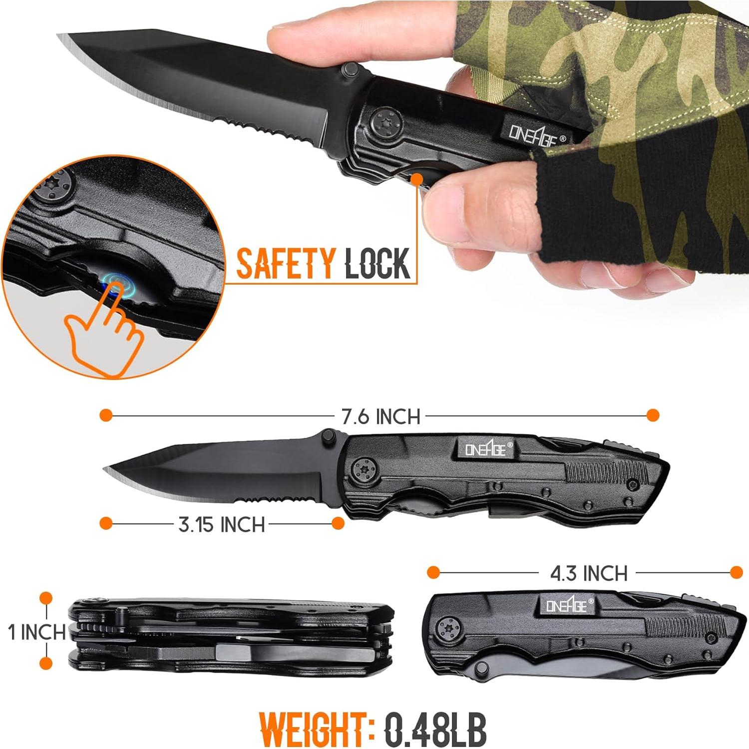 Cuchillo Multitool ONEAGE 9 en 1 para Hombres - Regalo Útil