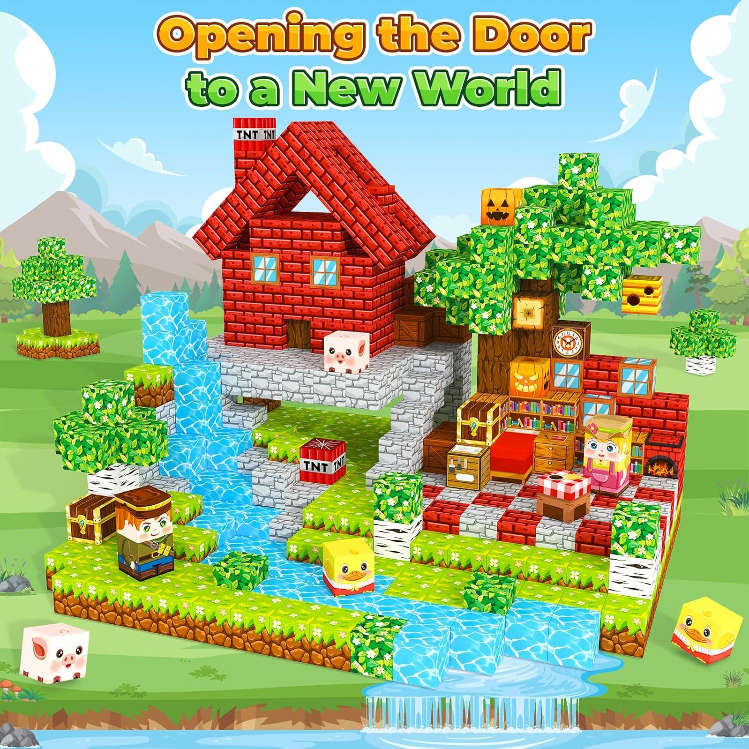 Bloques Magnéticos ORZbb 120 Piezas Juguetes Educativos STEM