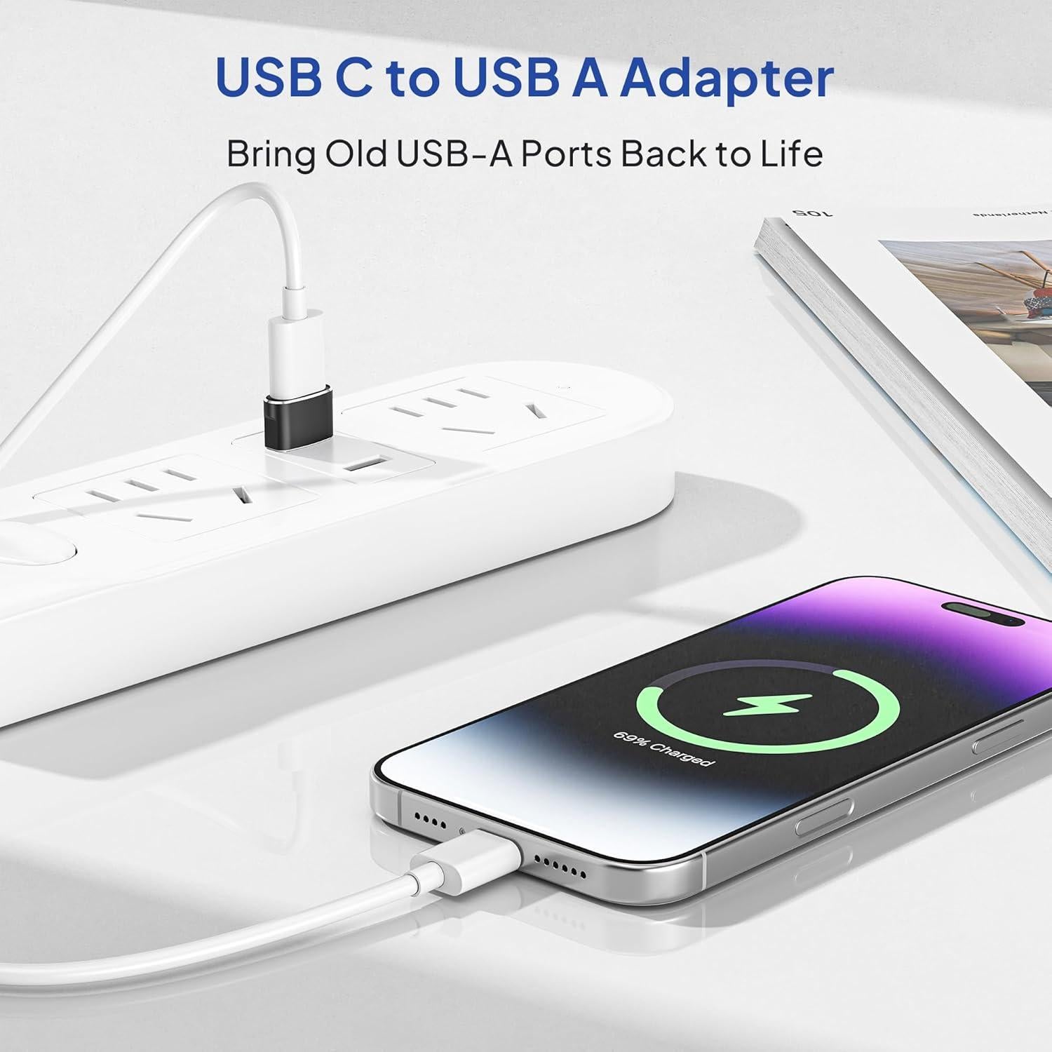 Adaptador USB a USB-C Elebase 4 Pack - Carga y Transferencia