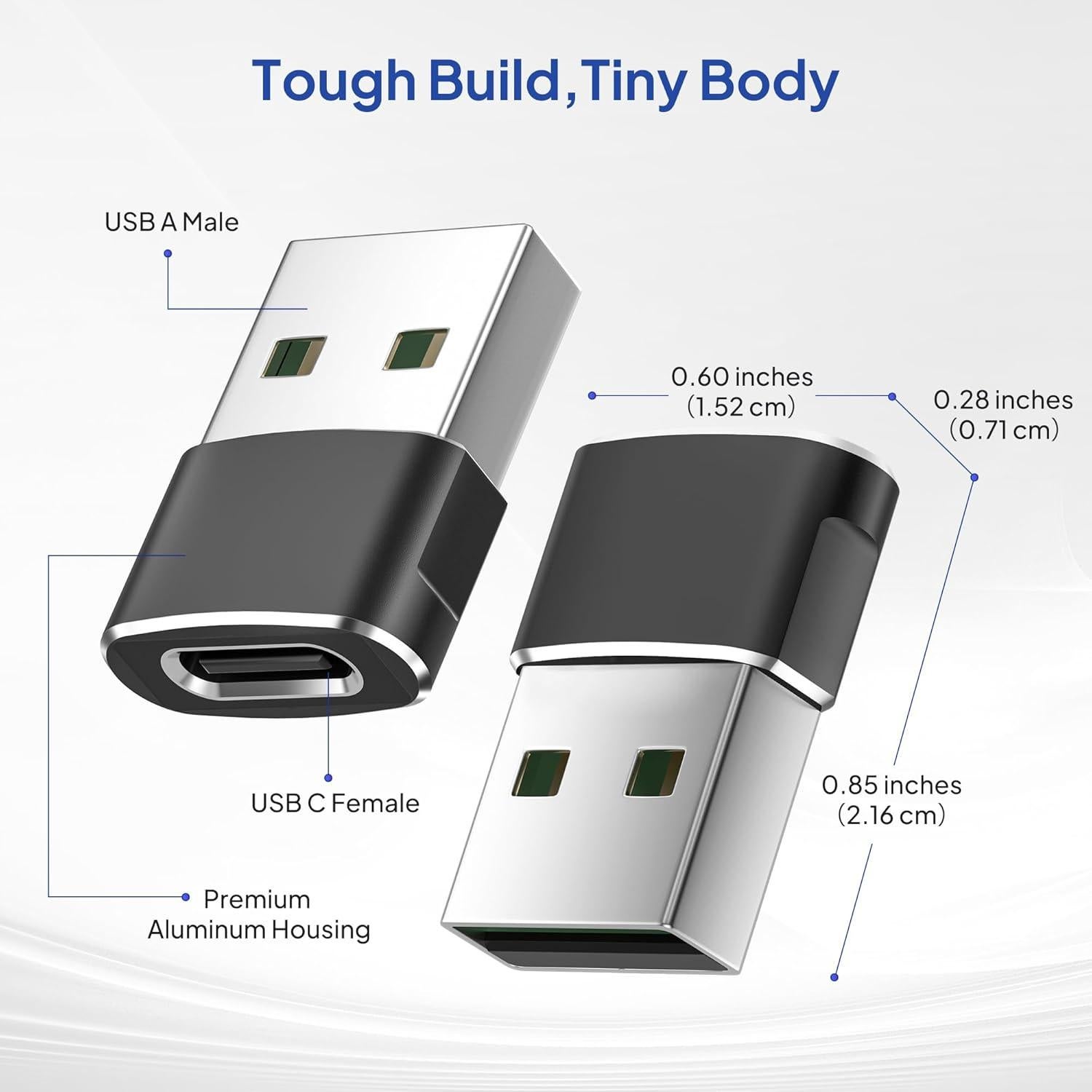 Adaptador USB a USB-C Elebase 4 Pack - Carga y Transferencia