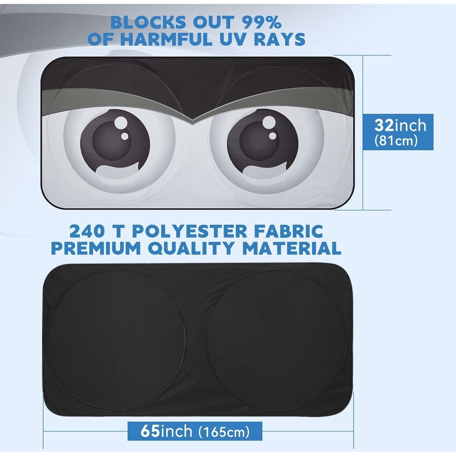 ARANA Protector Solar Parabrisas Coche Ojos Grandes 165x81cm