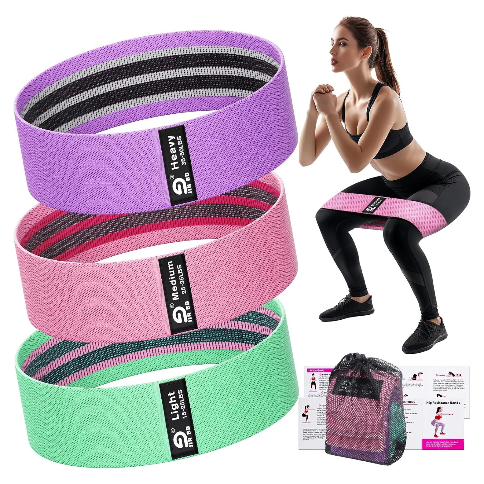 Bandas de Resistencia JIN BD para Caderas y Piernas - 3 Niveles