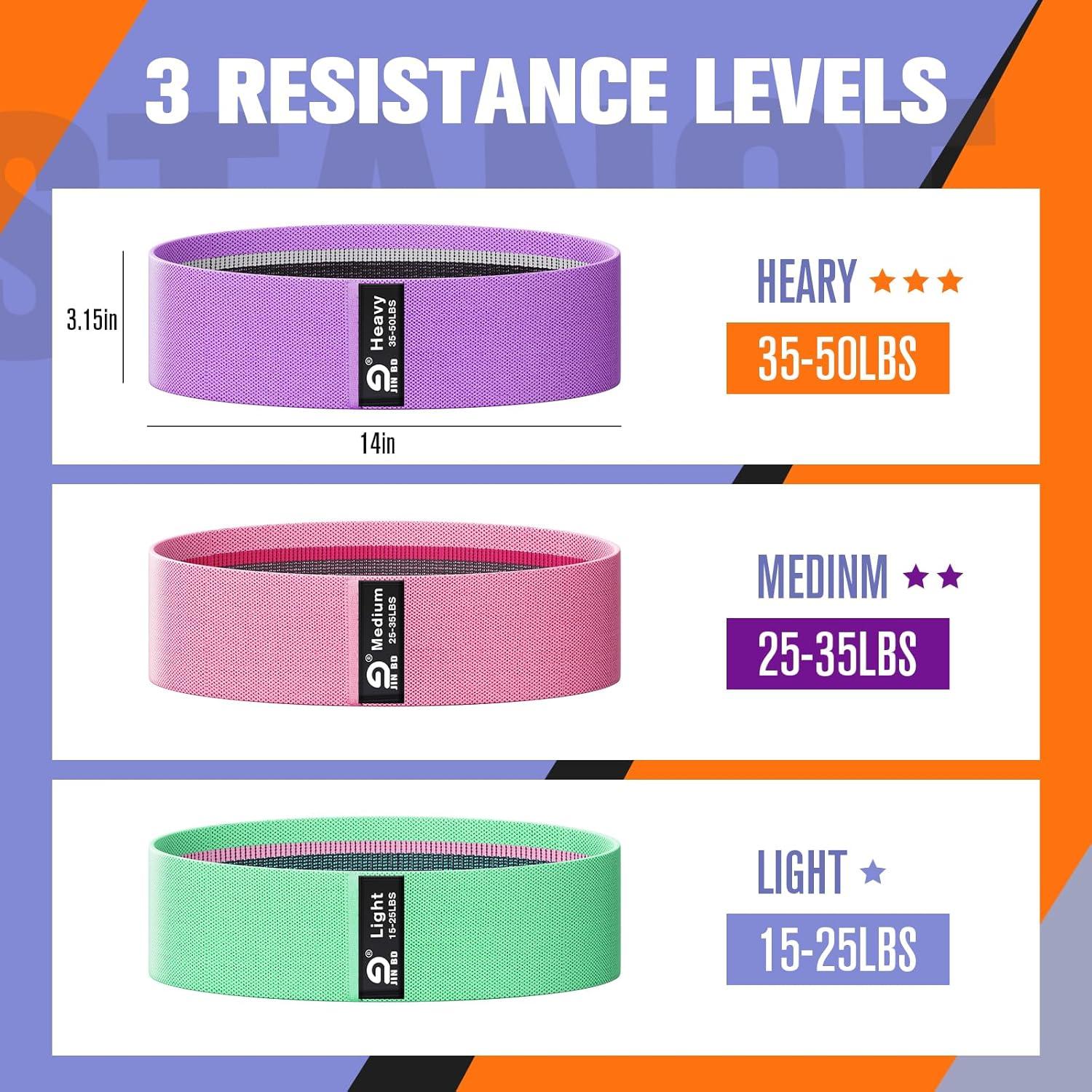 Bandas de Resistencia JIN BD para Caderas y Piernas - 3 Niveles