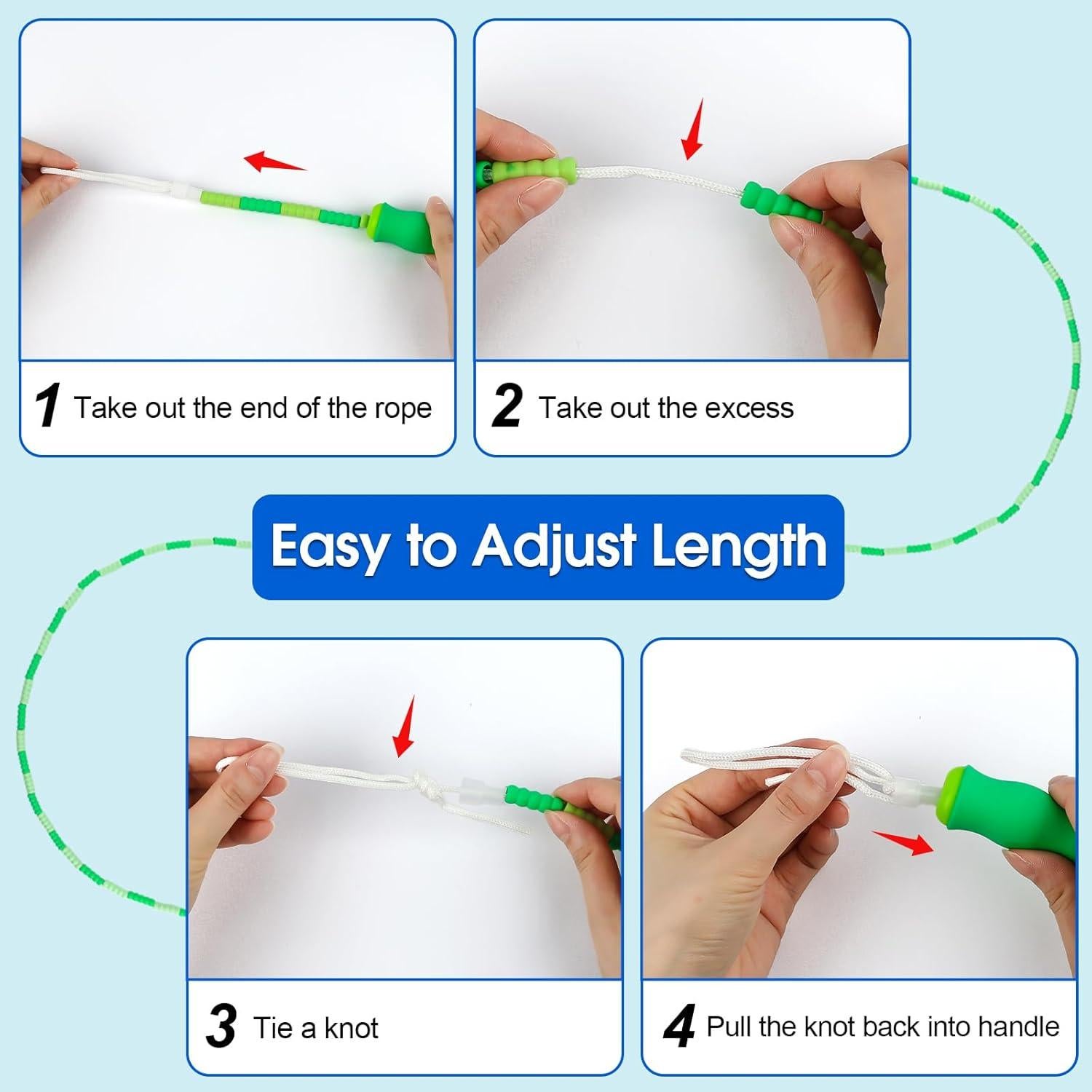 Cuerda de Salto Ajustable PEASUG 2.79 m para Niños 8-12 Años
