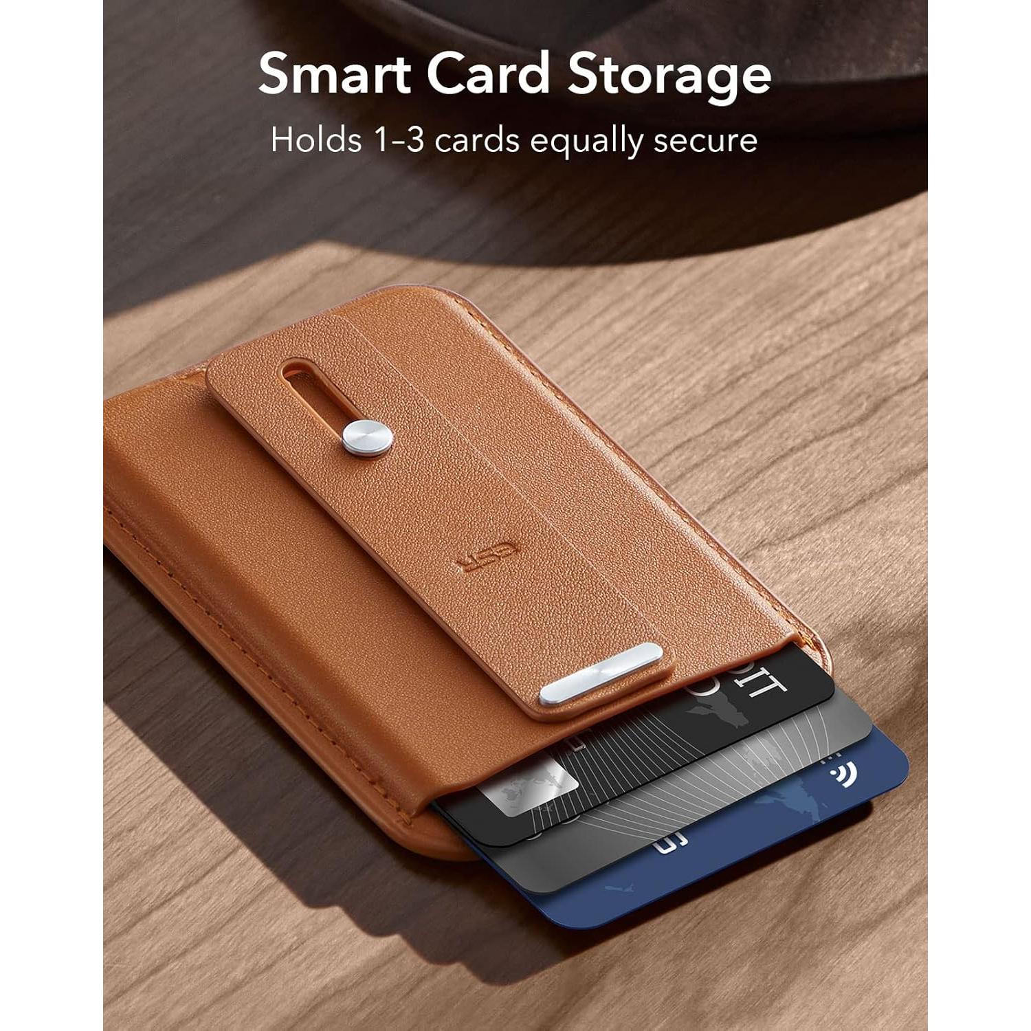 Cartera MagSafe ESR para iPhone 16/15/14/13/12 - Cuero Vegano Marrón