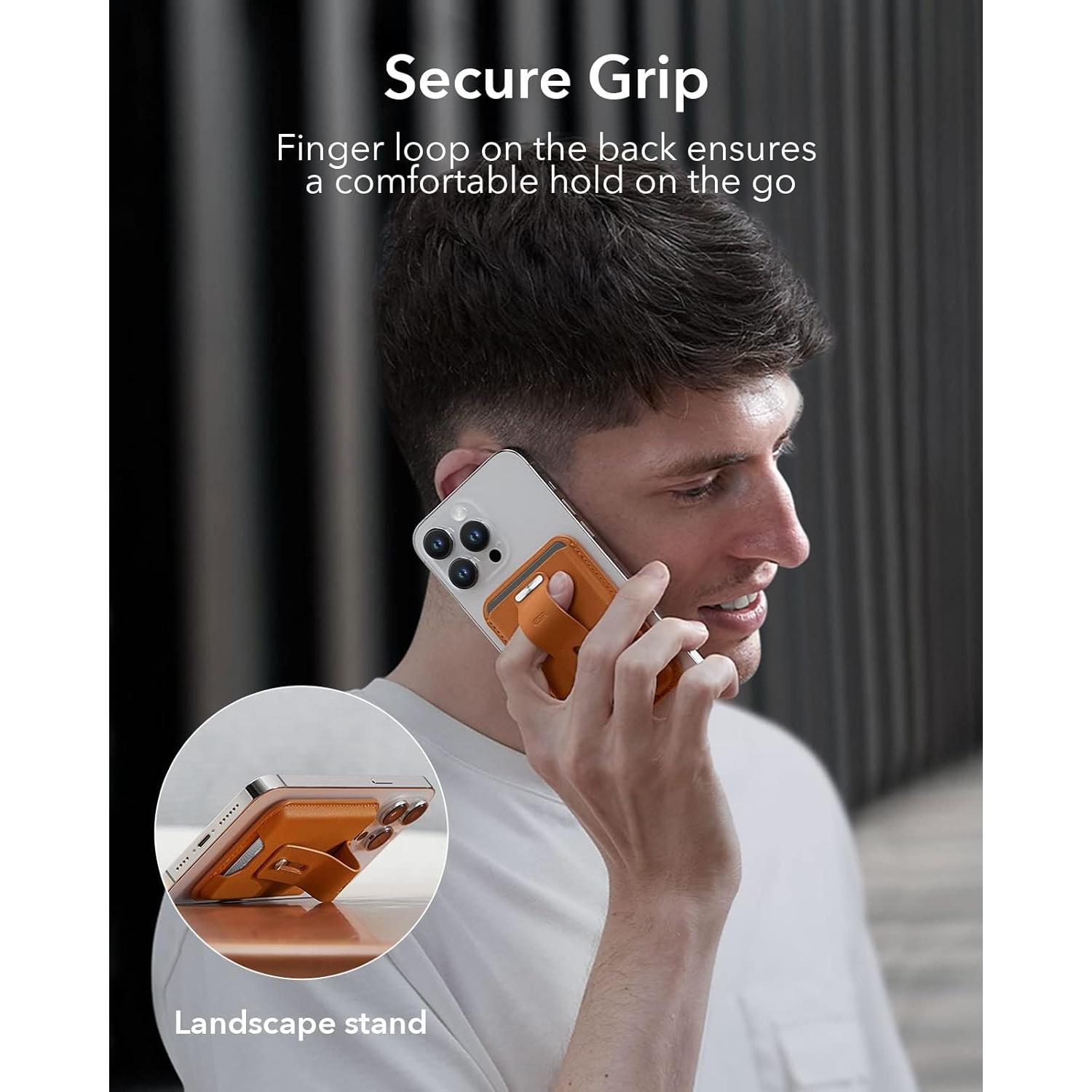 Cartera MagSafe ESR para iPhone 16/15/14/13/12 - Cuero Vegano Marrón