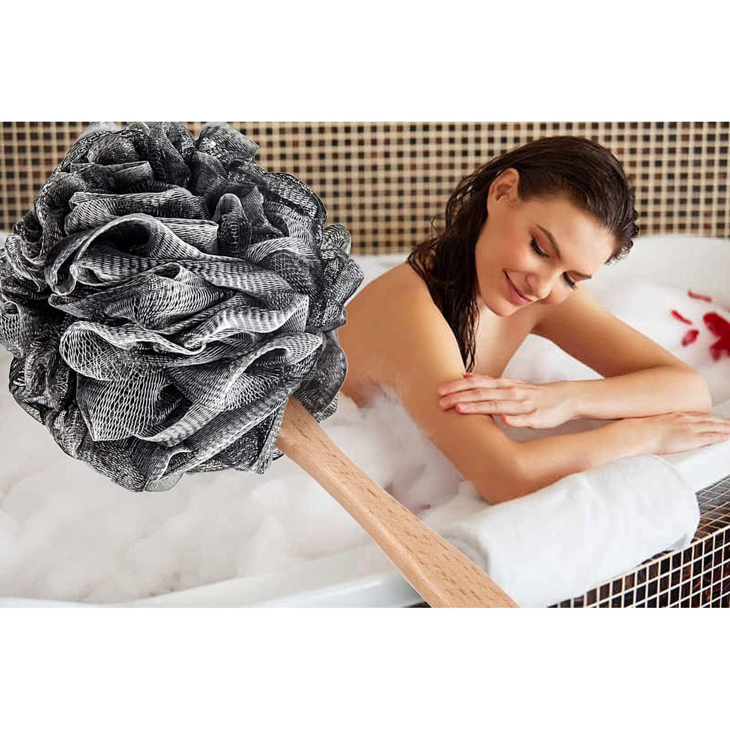 Esponja de Ducha Loofah Arswin con Mango de Madera 38 cm
