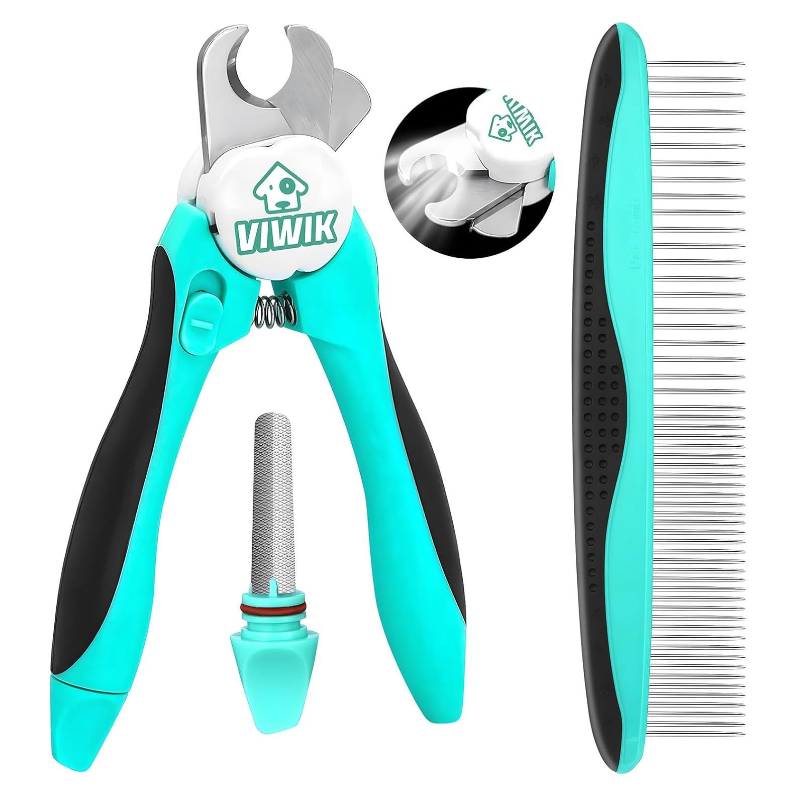 Cortadores de Uñas para Perros VIWIK con Luz LED y Peine