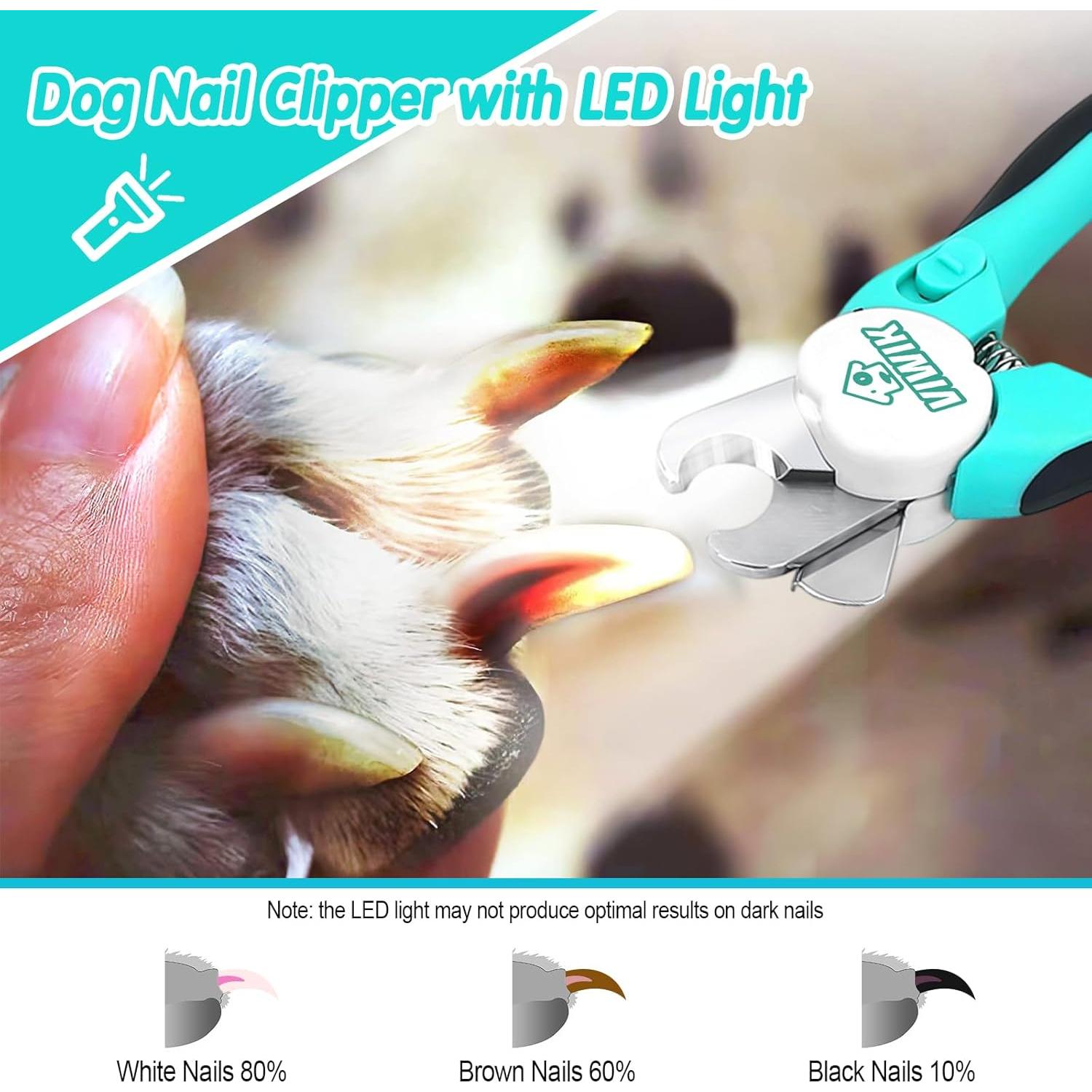 Cortadores de Uñas para Perros VIWIK con Luz LED y Peine