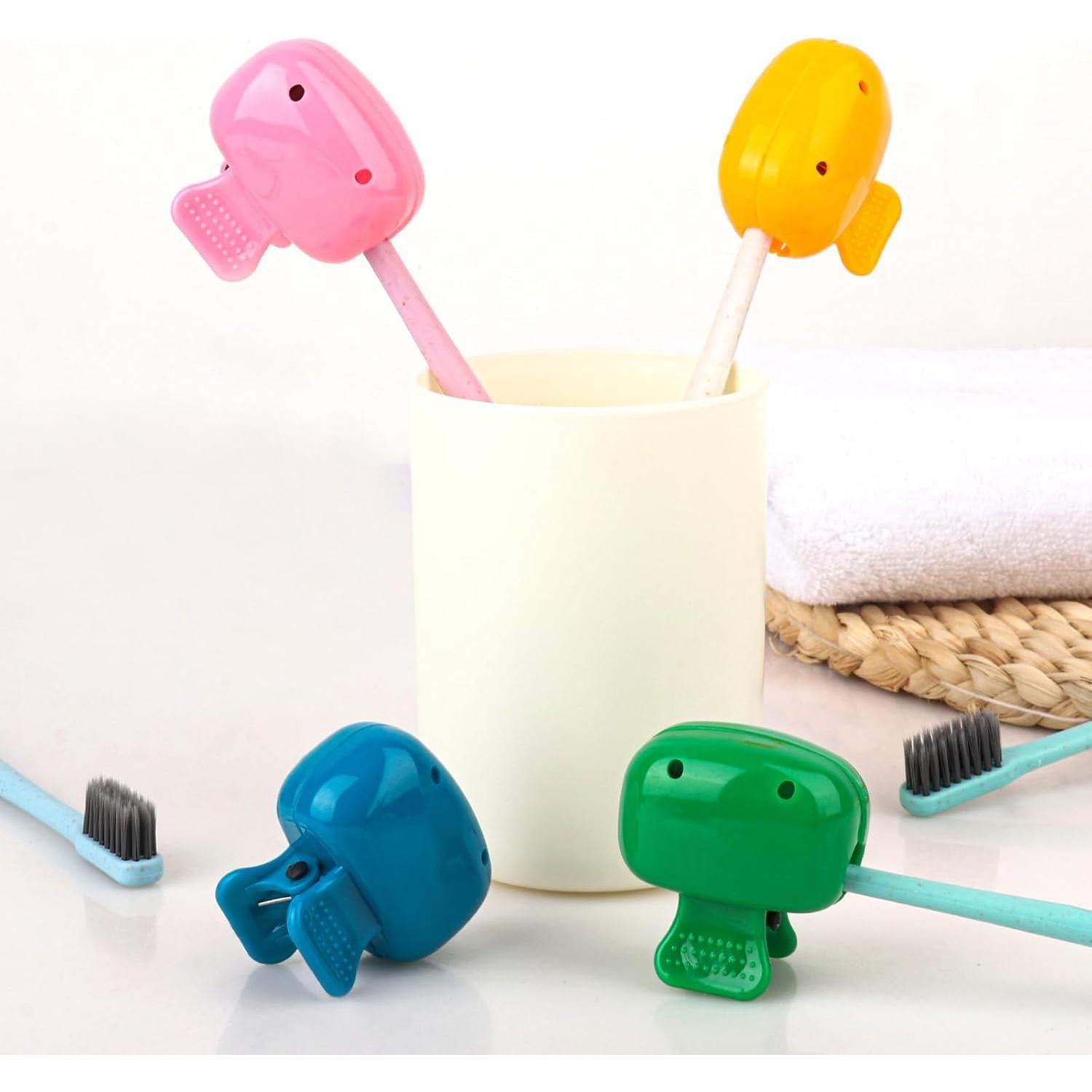 Paquete de 4 Cubiertas de Cabeza para Cepillo de Dientes Hxezoc