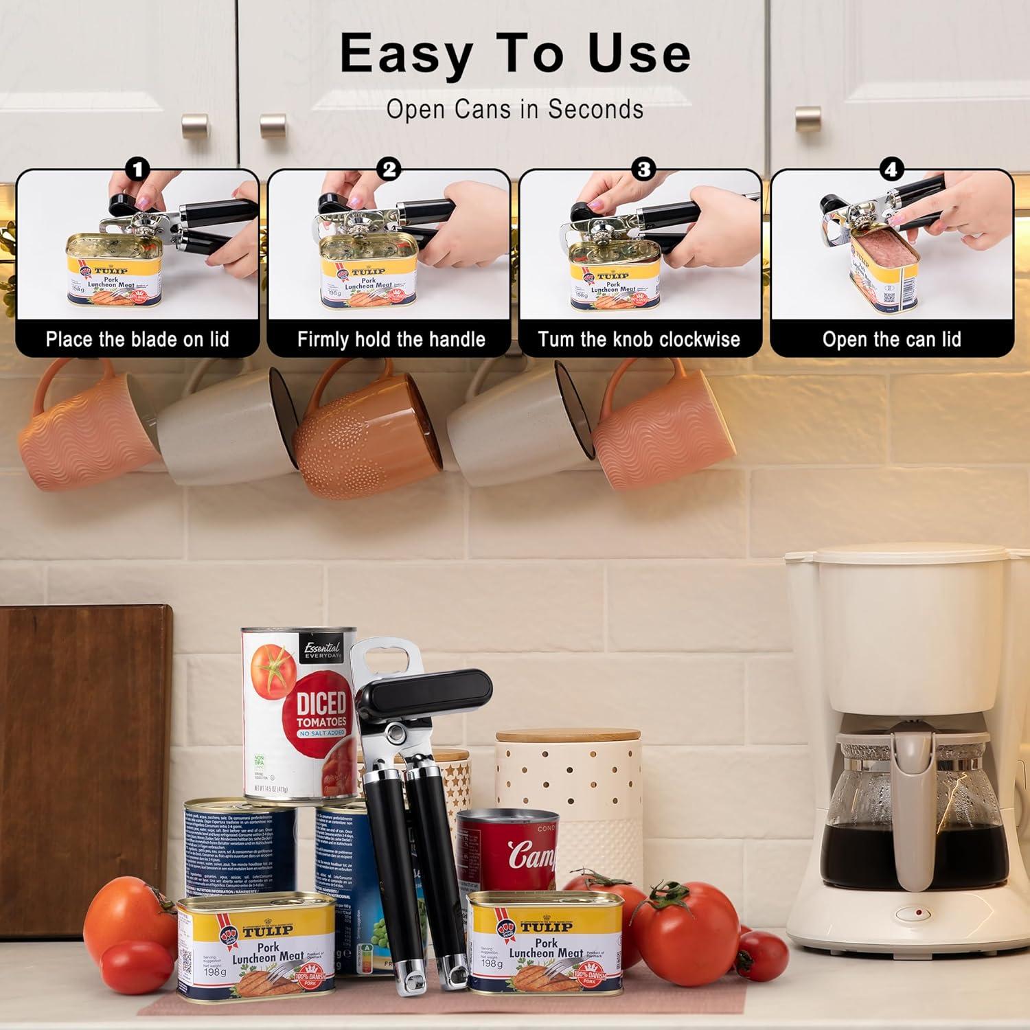 Abrelatas Manual Urbanstrive XL 22 cm Acero Inoxidable Negro