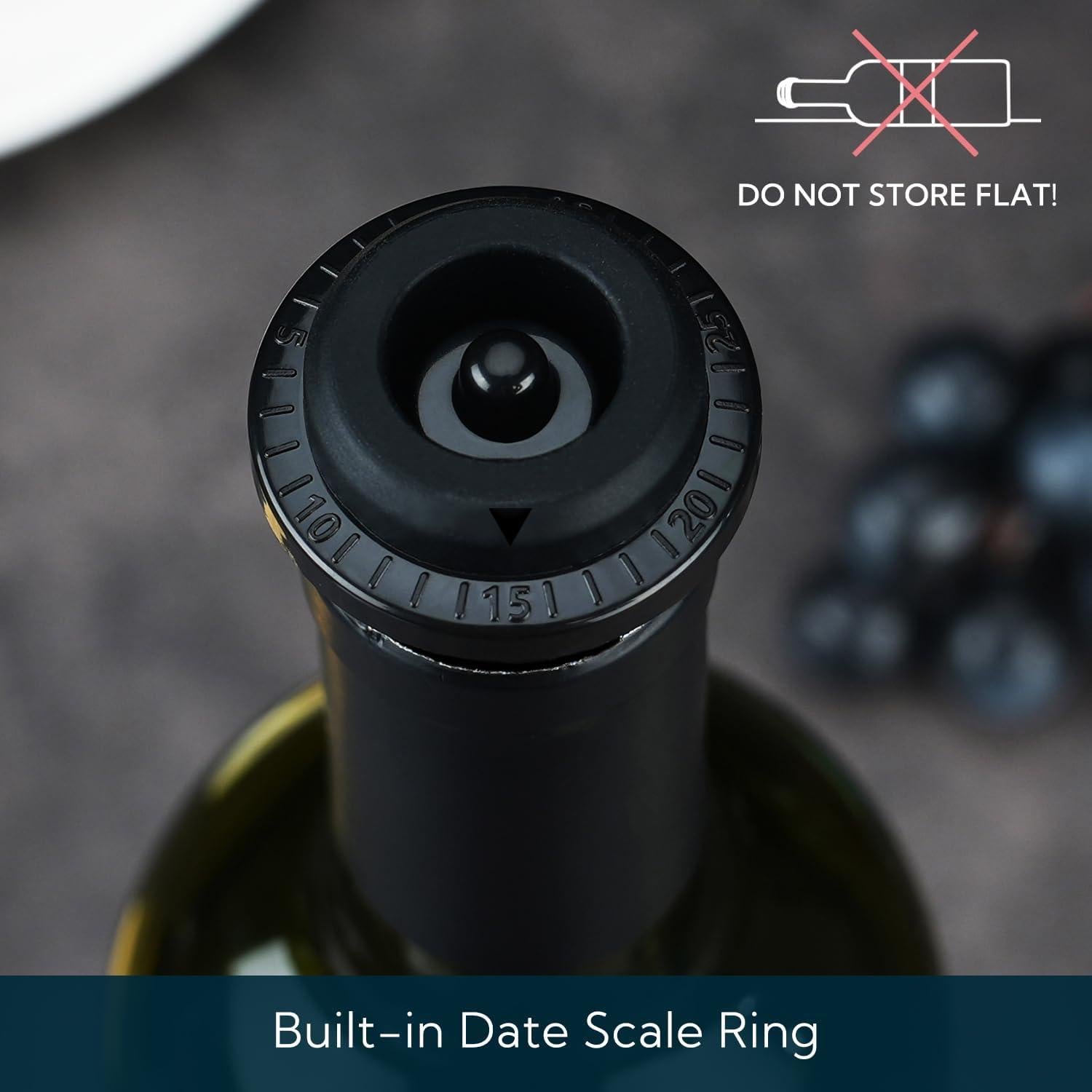 Bomba de Vacío para Vino KITCHENDAO con 2 Tapones Reutilizables